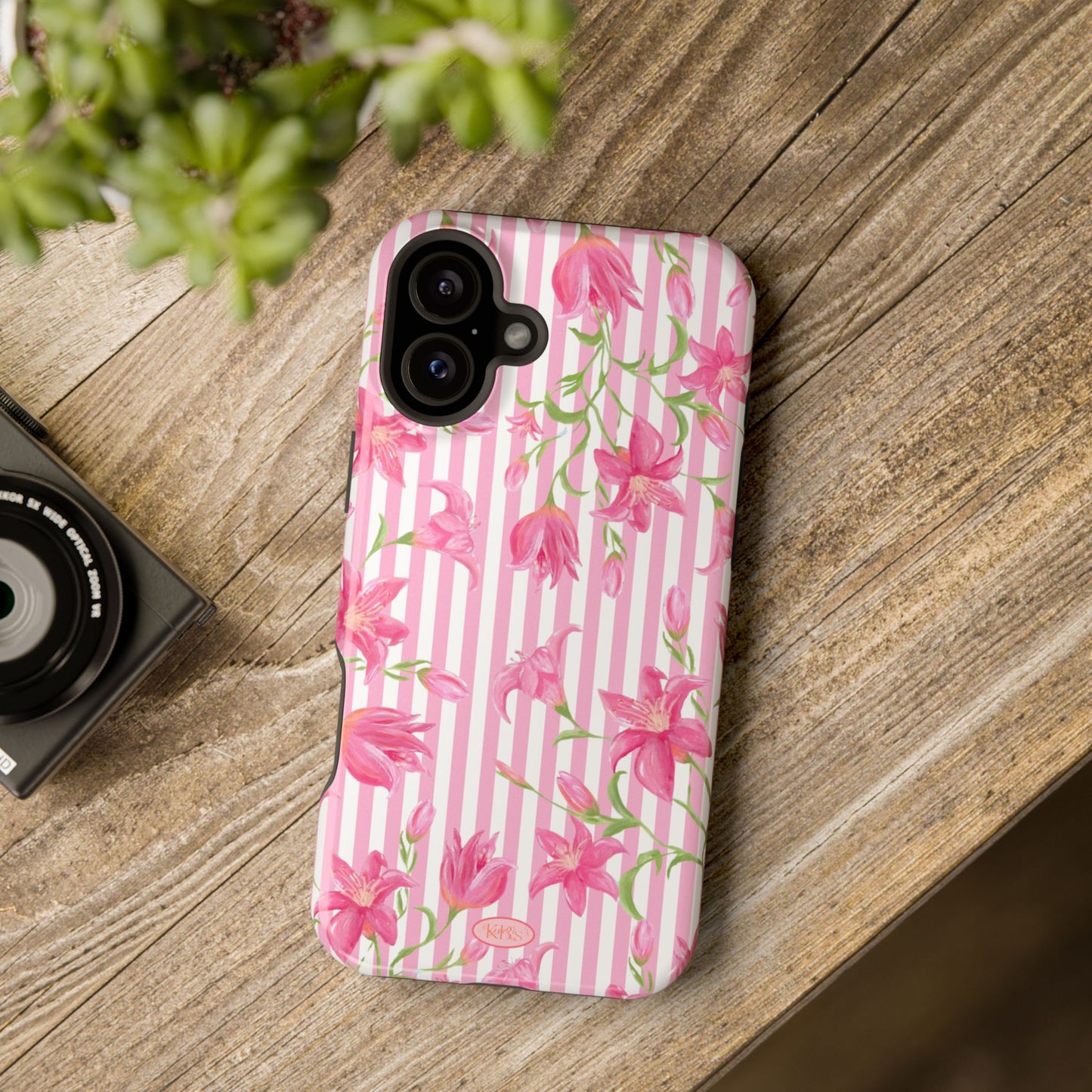 Azalea Stripe Mag Safe Case for iPhone - Pink