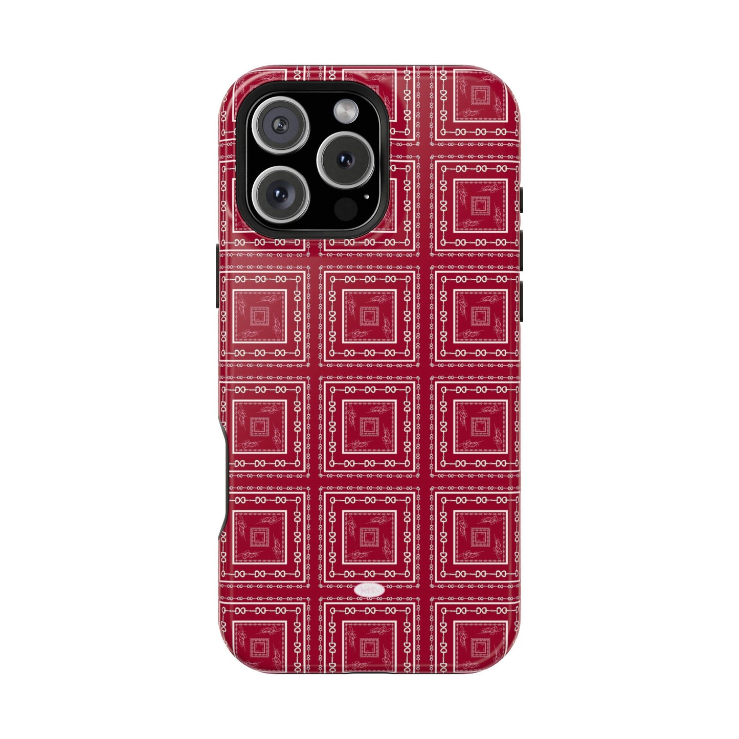 Maroon & White Horsebit MagSafe Case