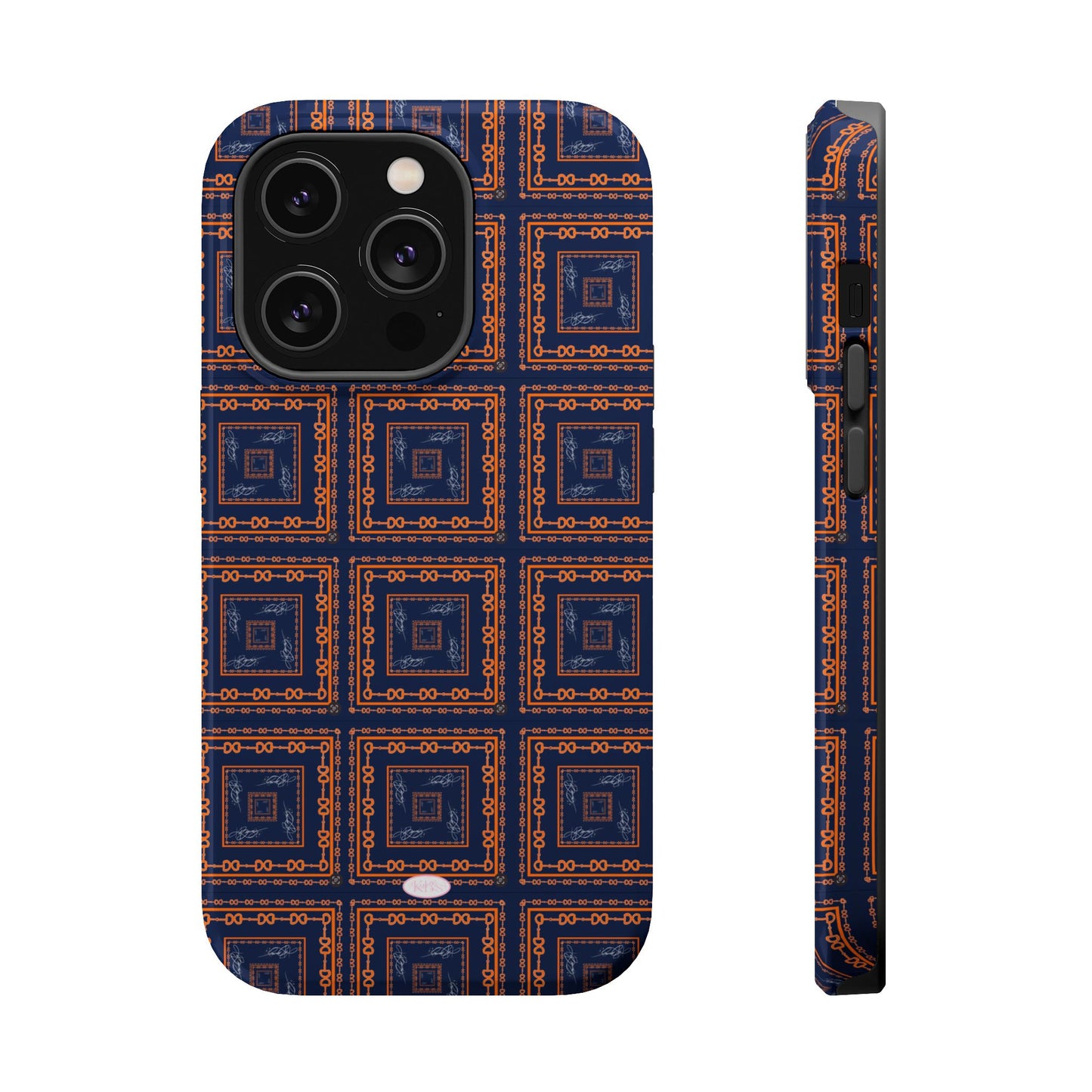 Navy & Orange Horsebit MagSafe Case