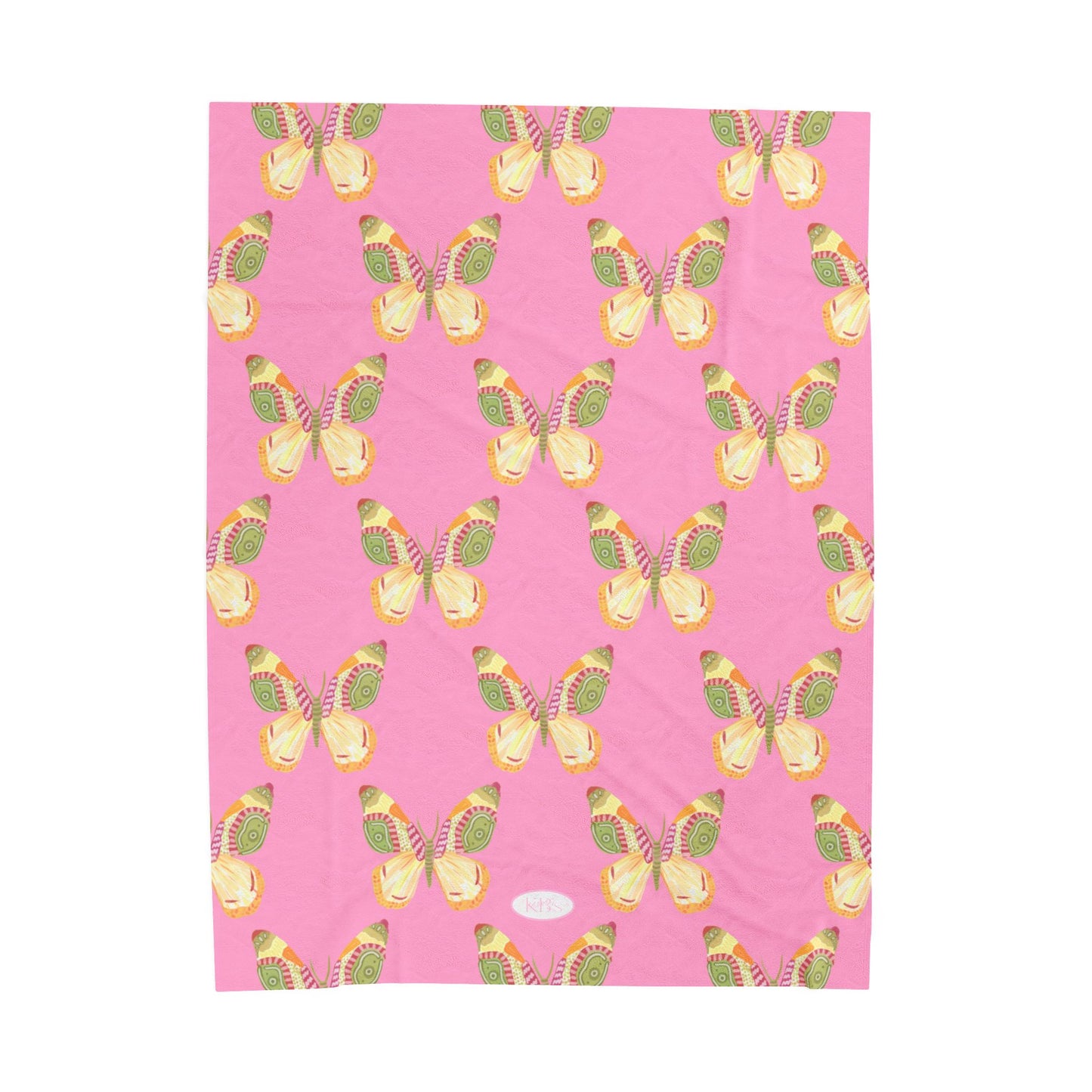 Flutter Pattern Velveteen Blanket - Pink