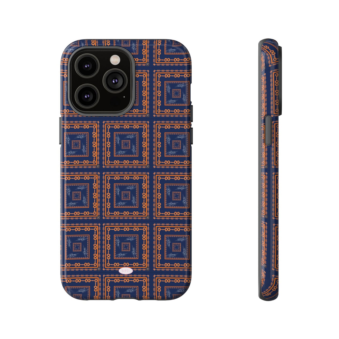 Navy & Orange Horsebit Tough Case
