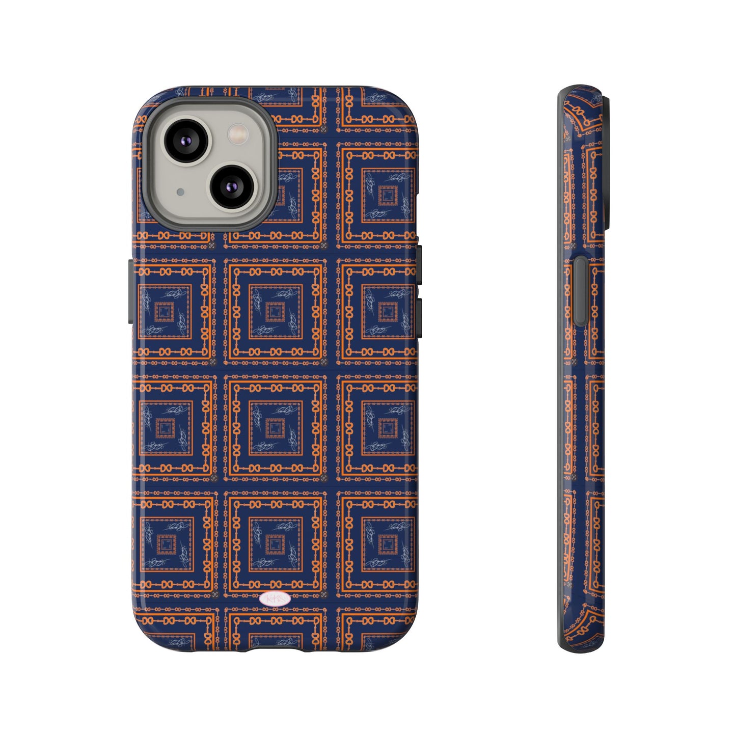Navy & Orange Horsebit Tough Case
