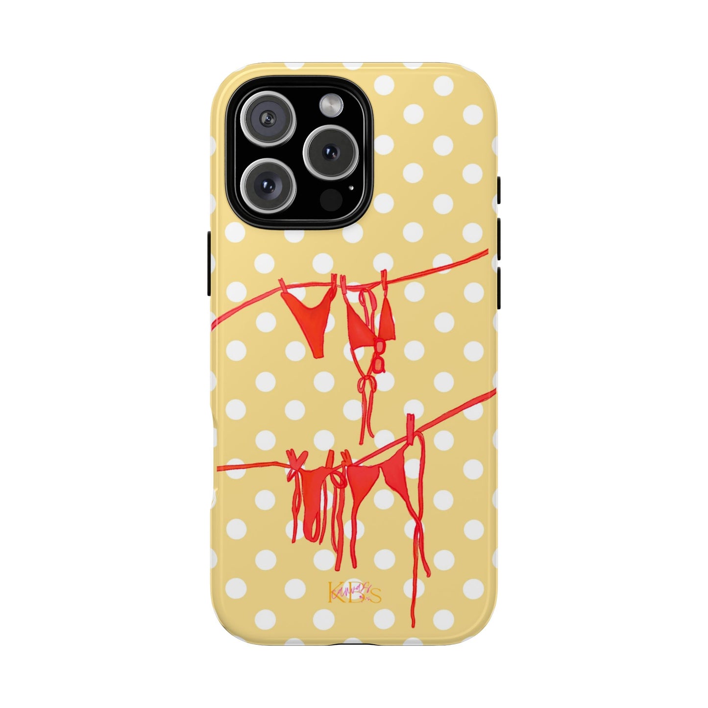 Polka Dot Bikini Tough Case for iPhone - Yellow