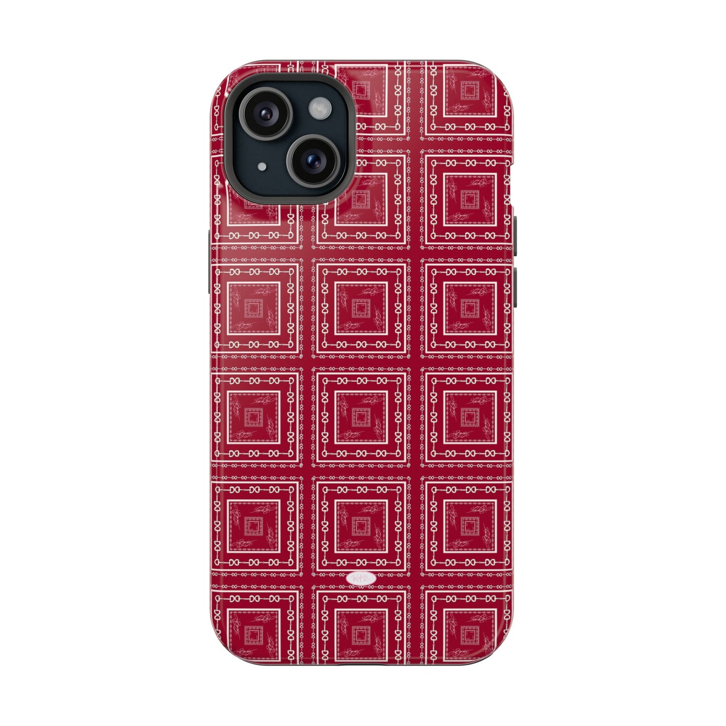 Maroon & White Horsebit MagSafe Case