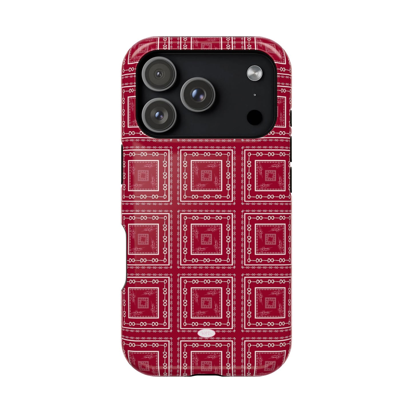 Maroon & White Horsebit MagSafe Case