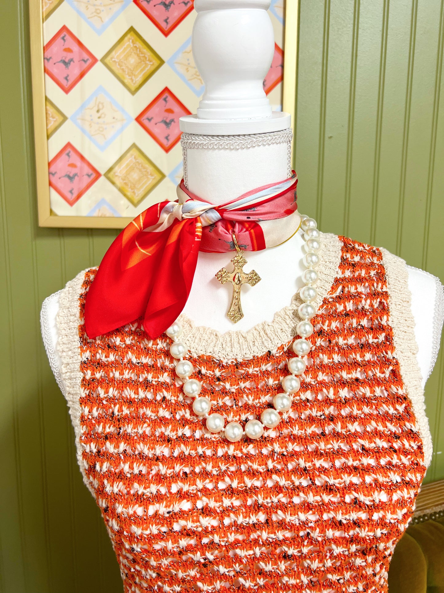 Cross Pendant Scarf Charm