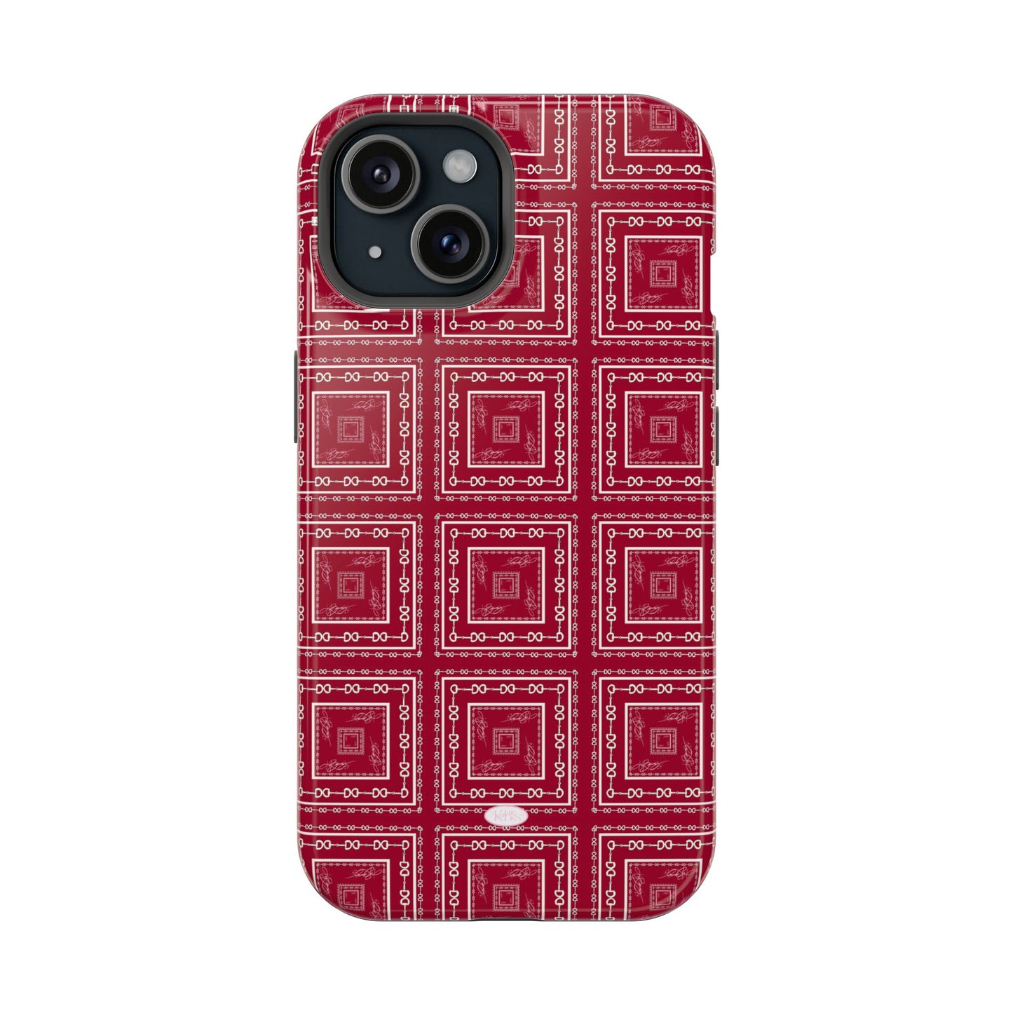 Maroon & White Horsebit MagSafe Case
