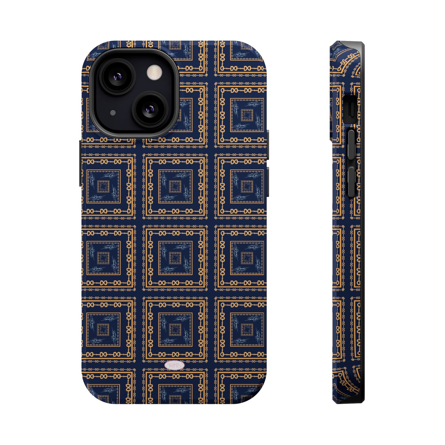 Navy & Gold Horsebit Mag Safe Case