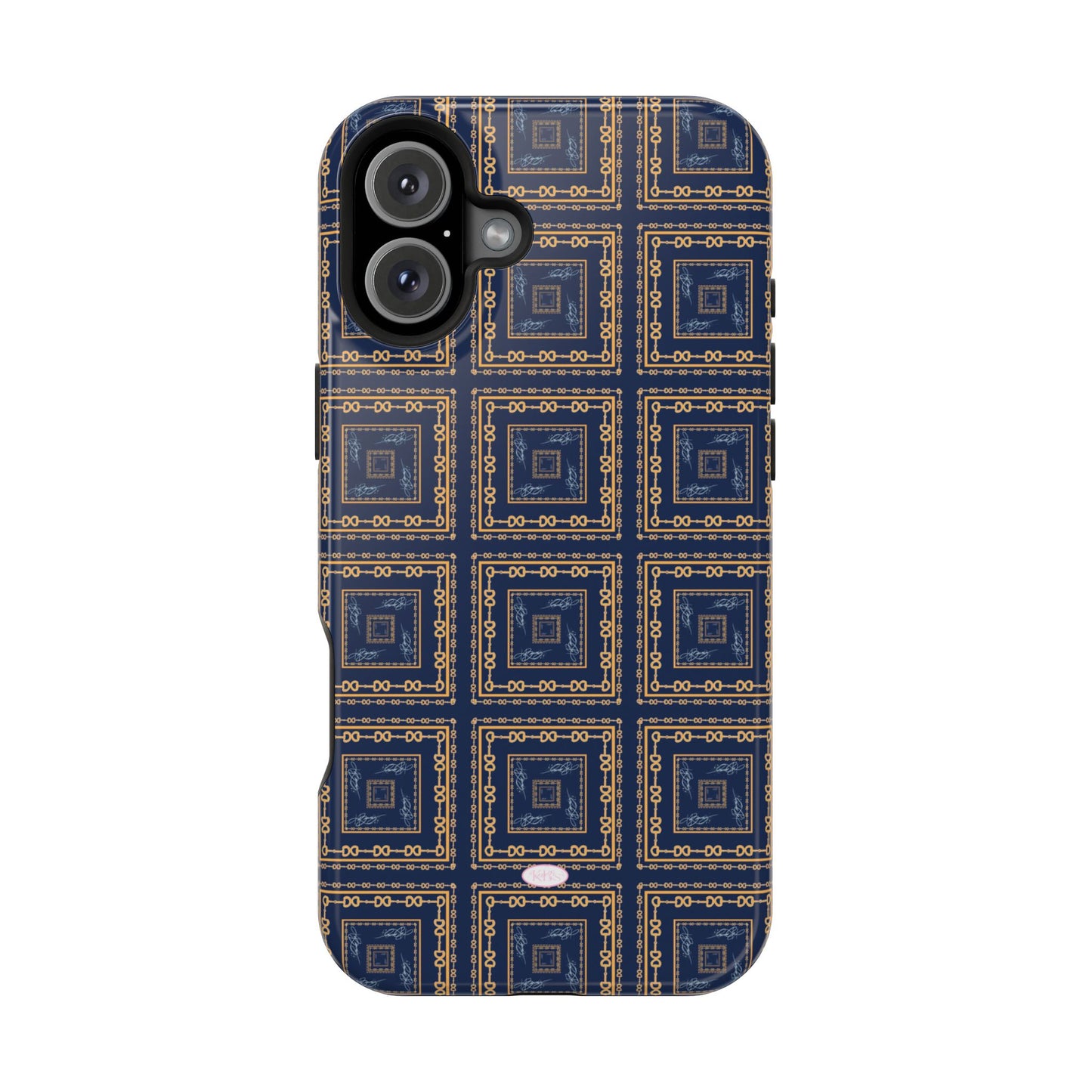 Navy & Gold Horsebit Mag Safe Case