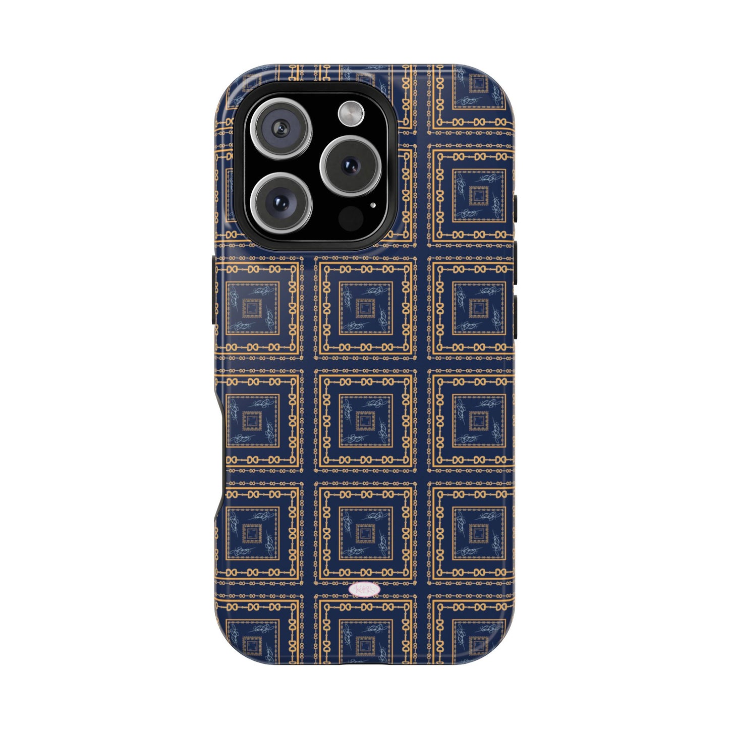 Navy & Gold Horsebit Mag Safe Case