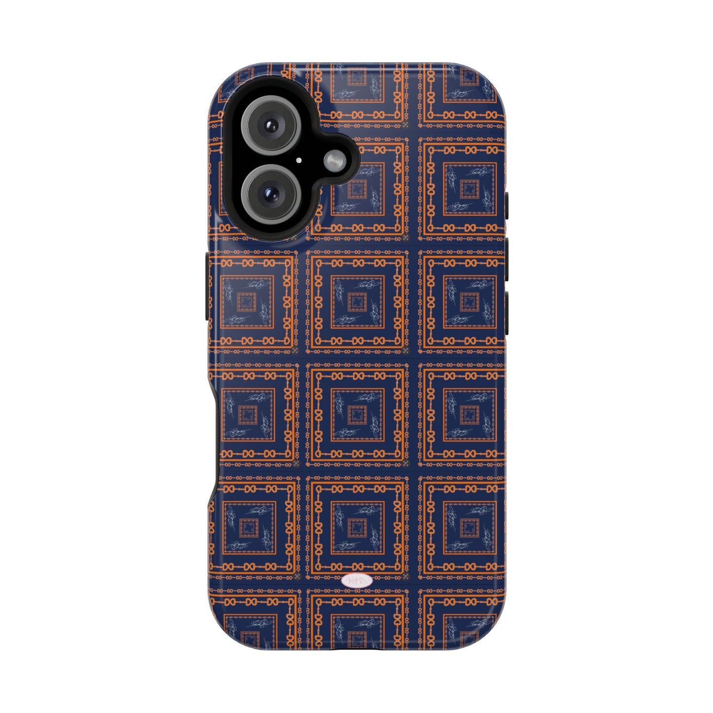 Navy & Orange Horsebit MagSafe Case