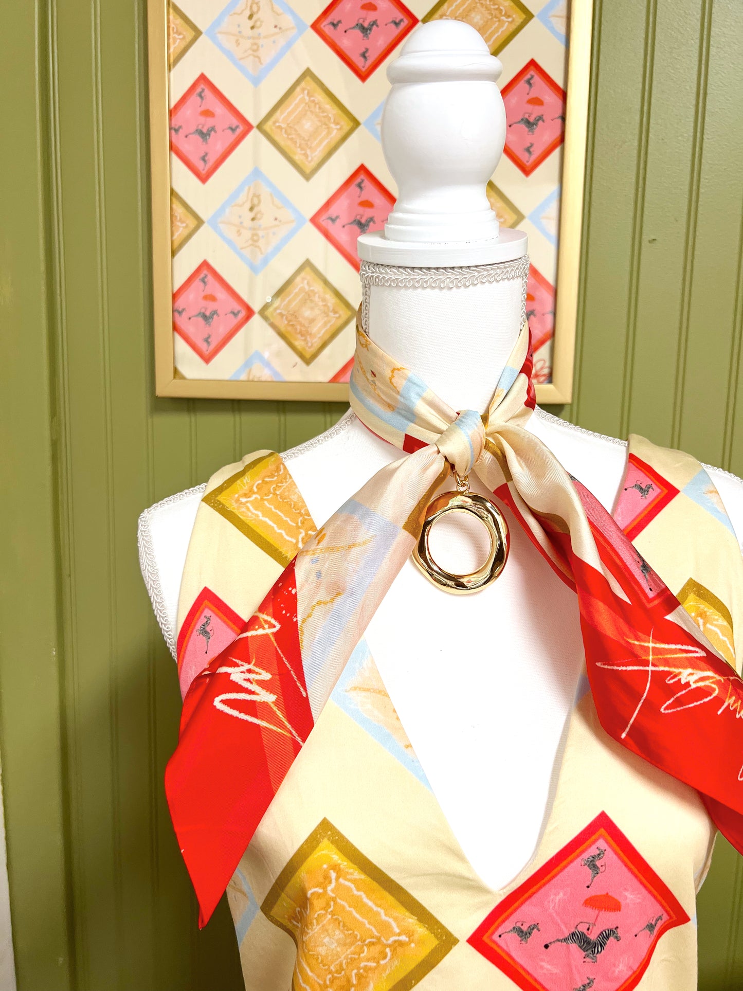 Hammered Oval Scarf Charm