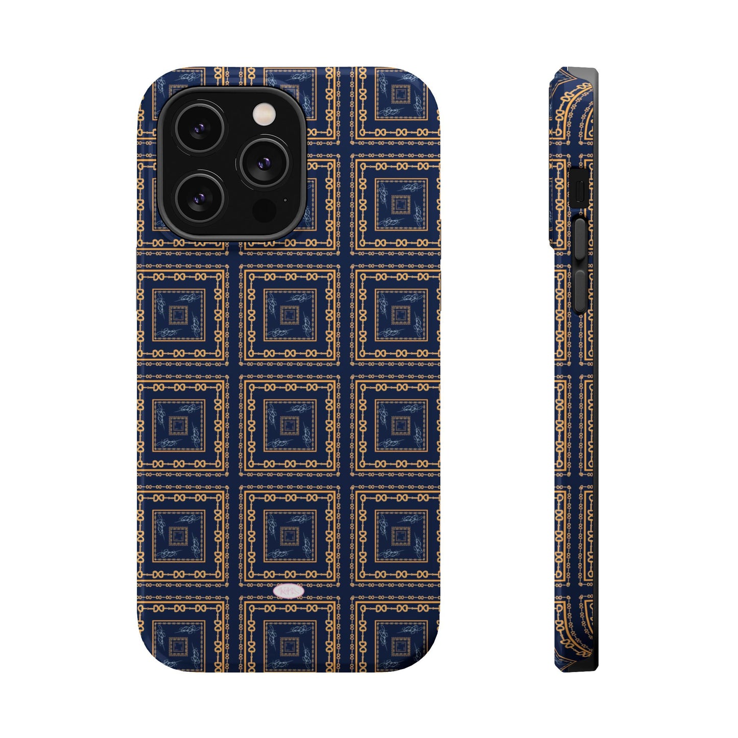 Navy & Gold Horsebit Mag Safe Case