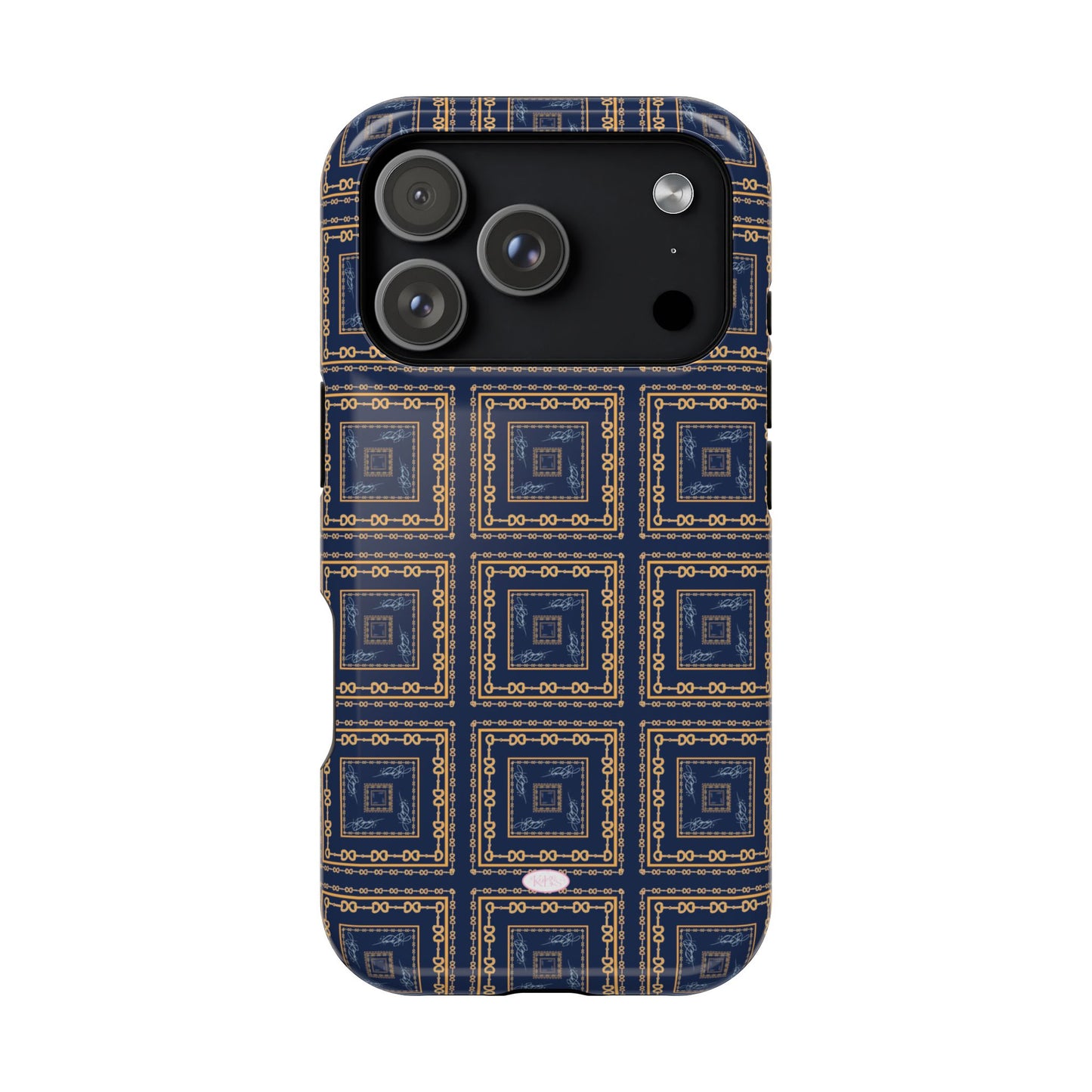 Navy & Gold Horsebit Mag Safe Case