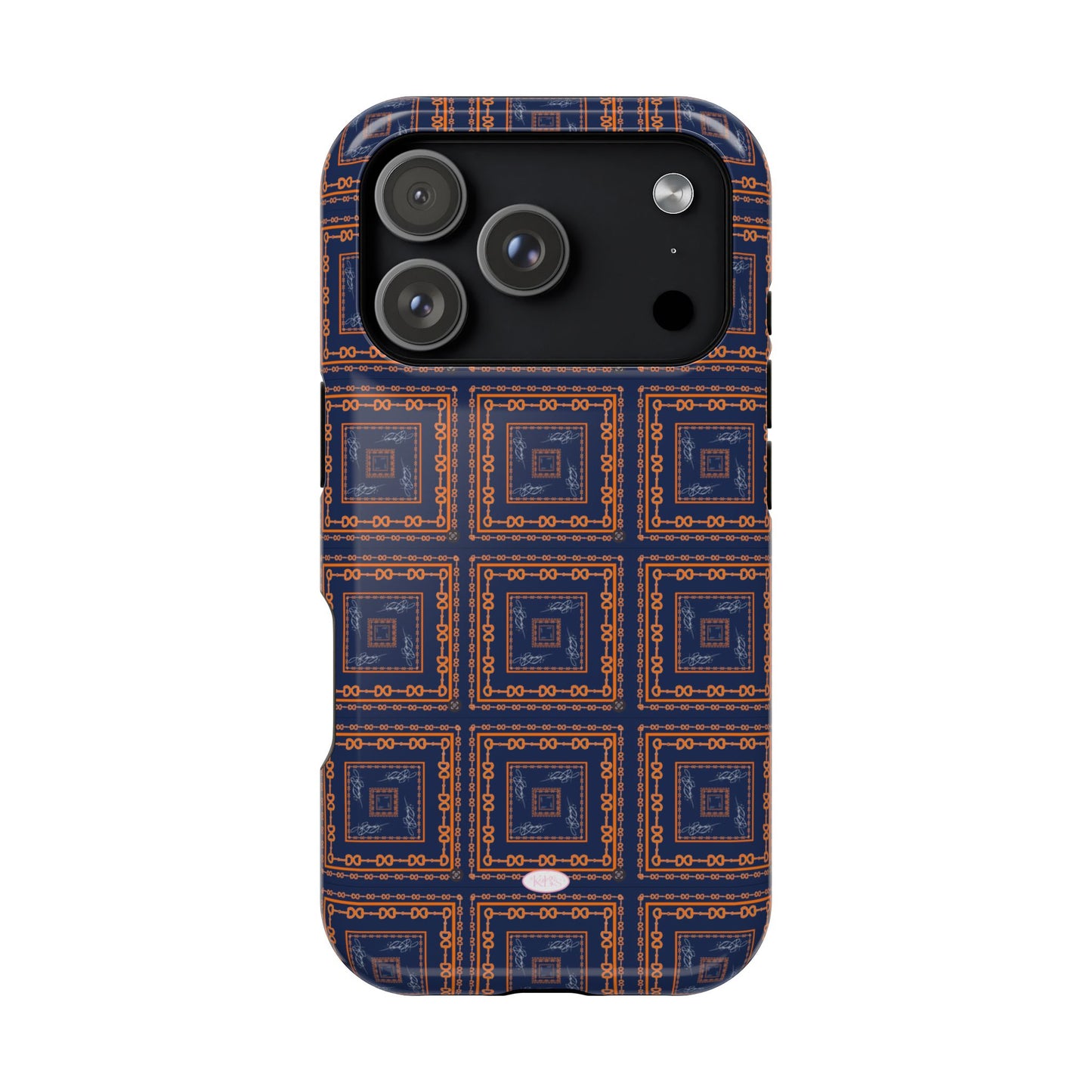 Navy & Orange Horsebit MagSafe Case