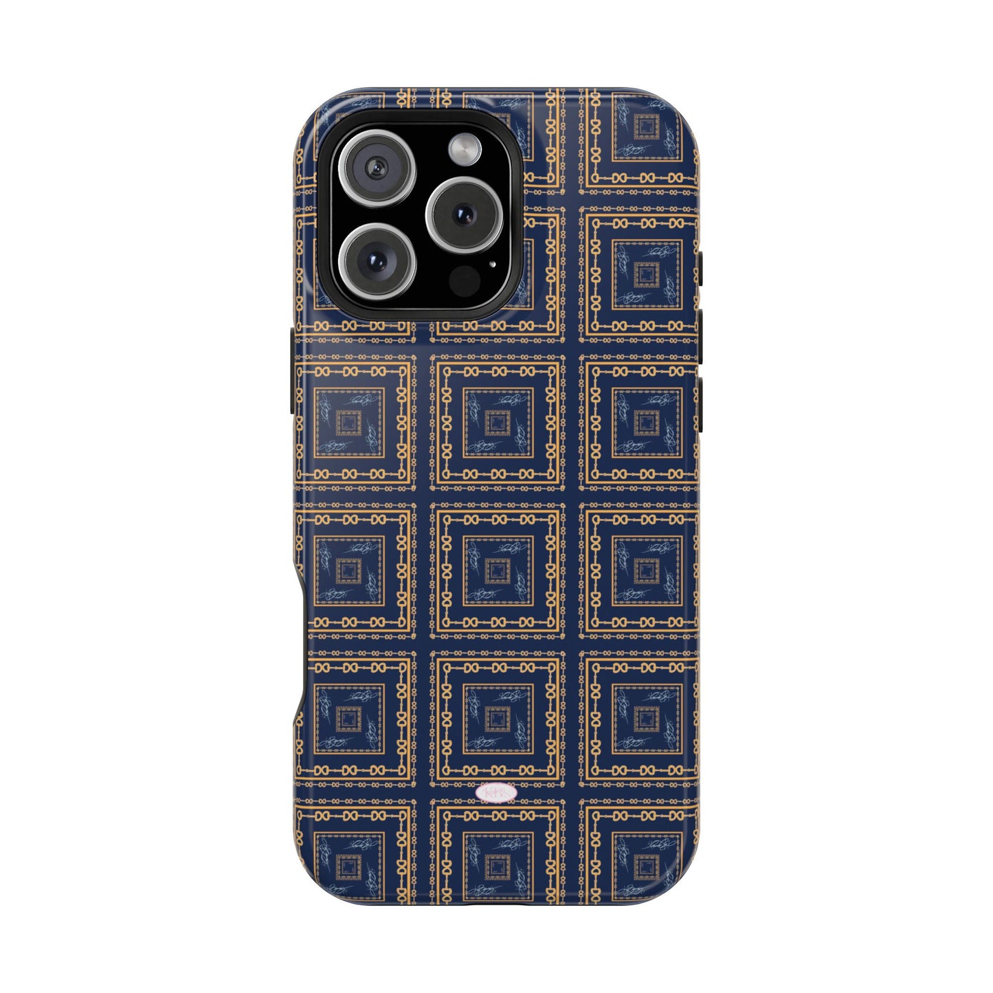 Navy & Gold Horsebit Mag Safe Case