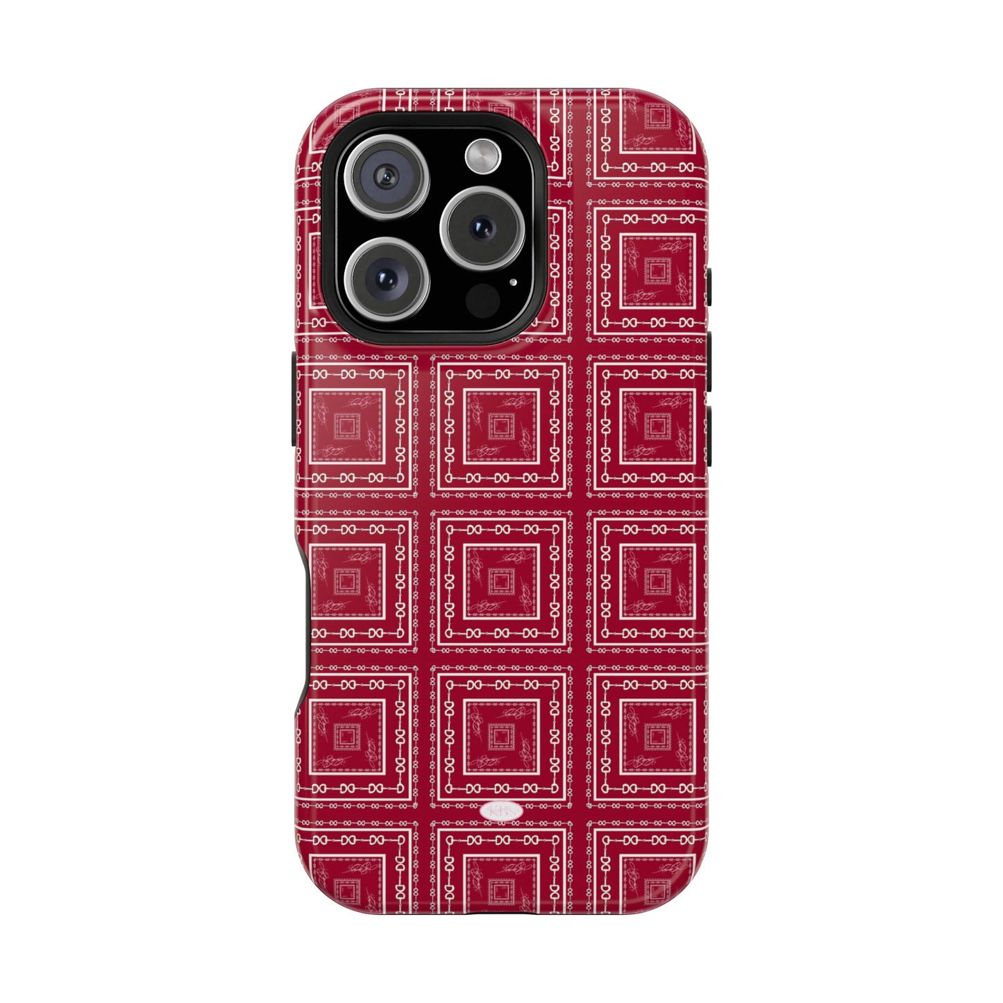 Maroon & White Horsebit MagSafe Case