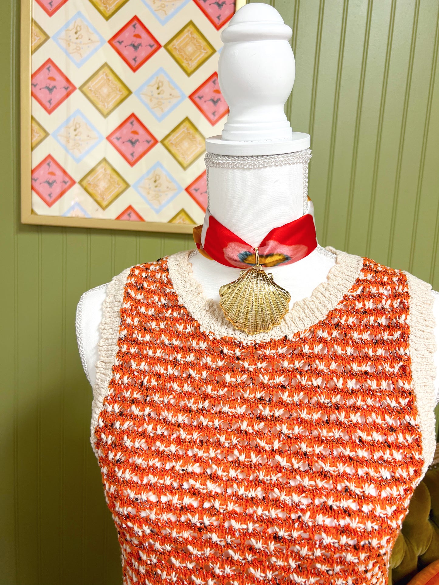 Calico Shell Scarf Charm