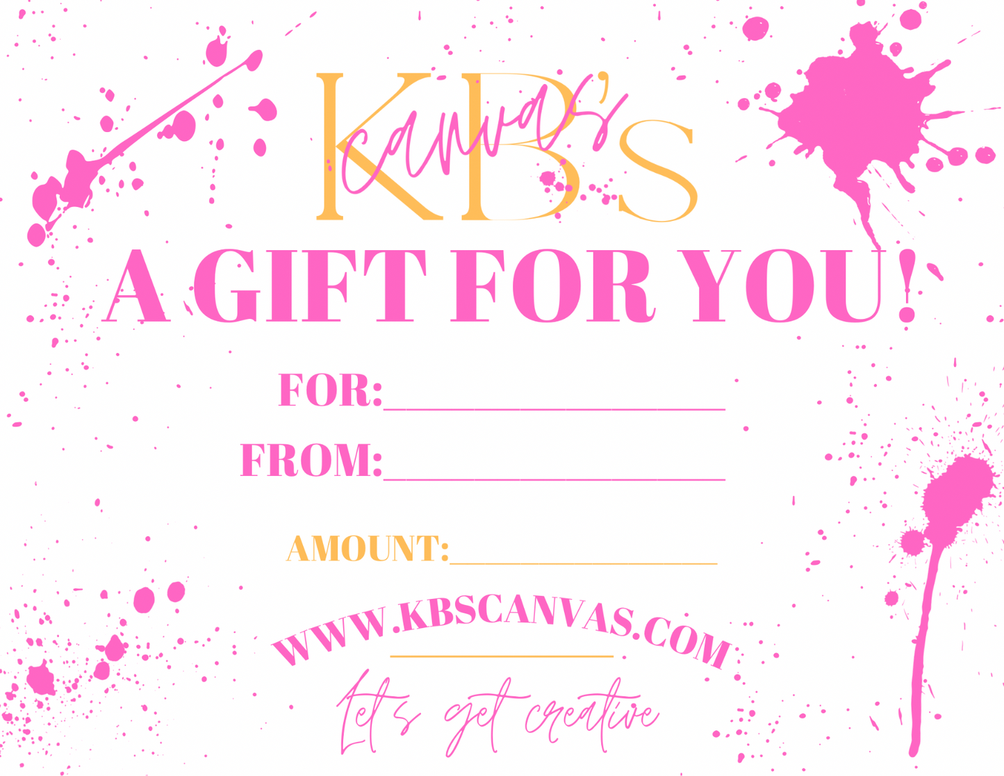 KB’S CANVAS GIFTCARD