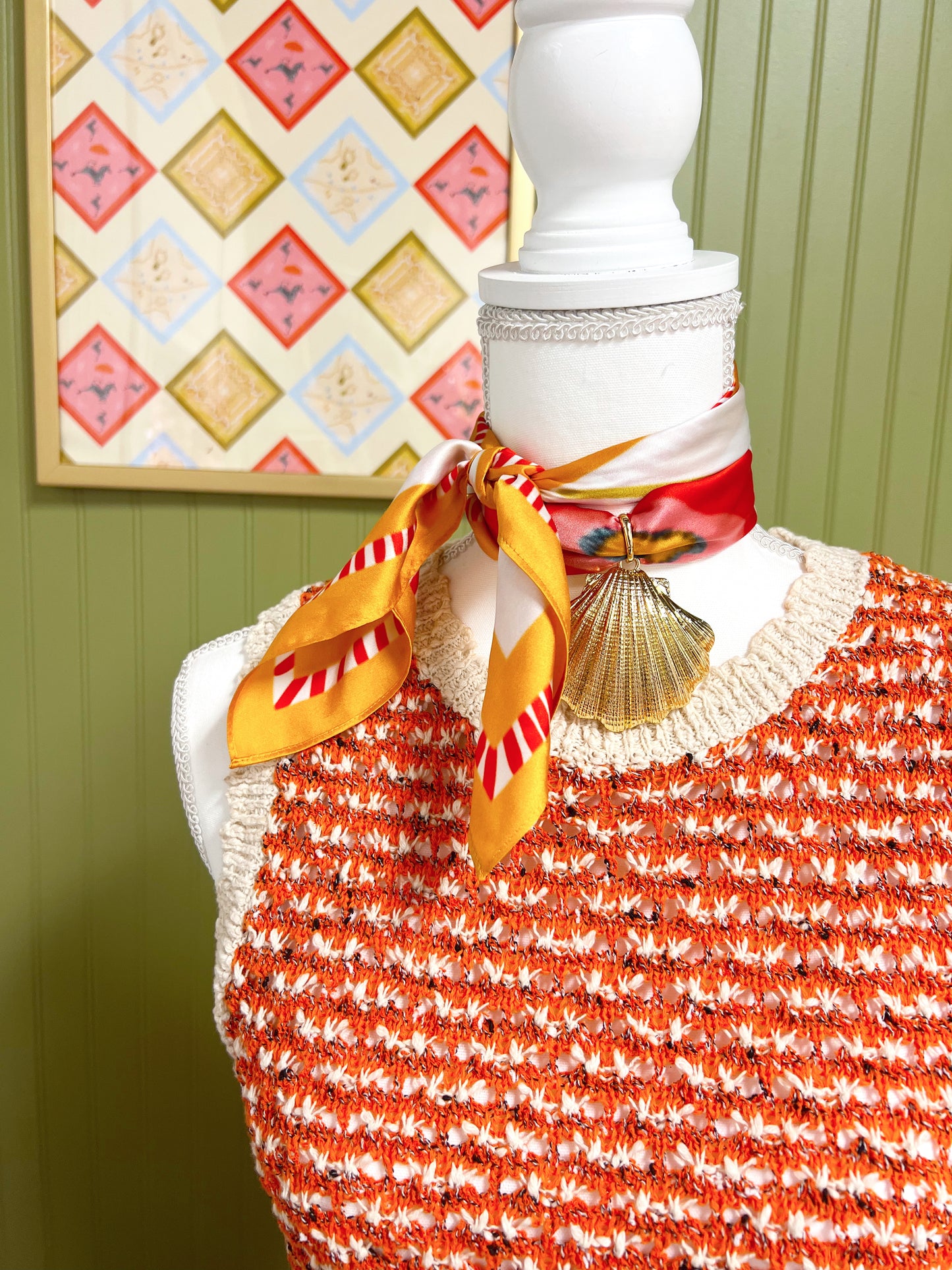 Calico Shell Scarf Charm