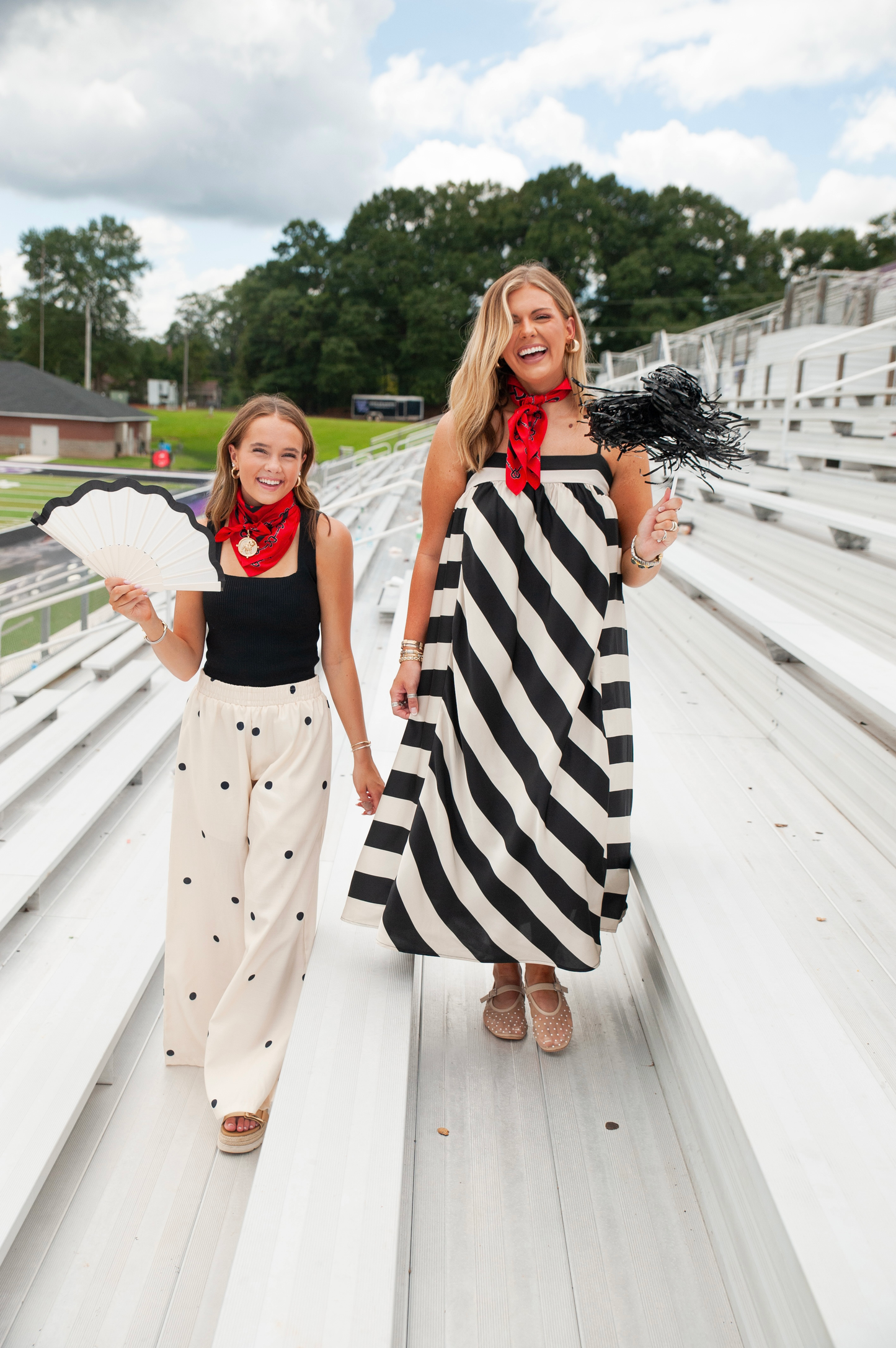 Red & Black Horsebit Silk Scarf