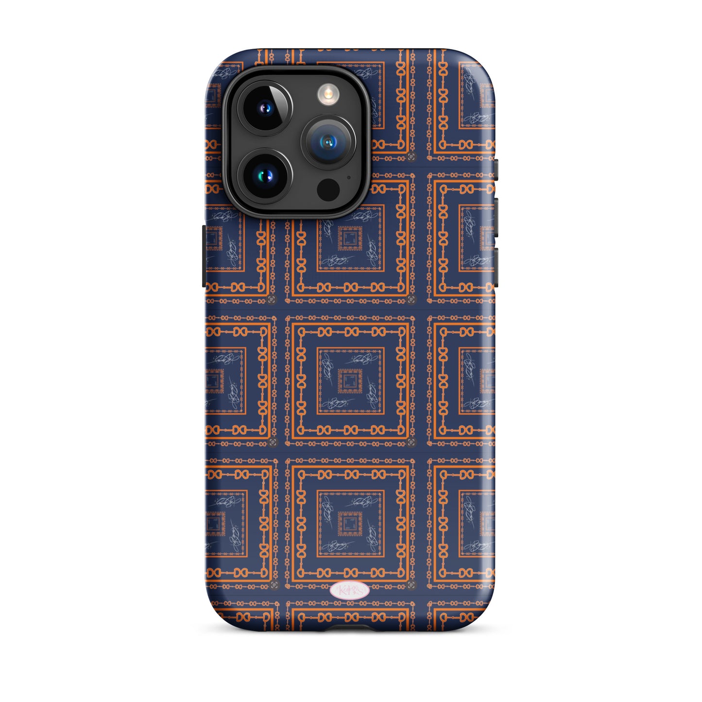 Navy & Orange Horsebit Tough Case
