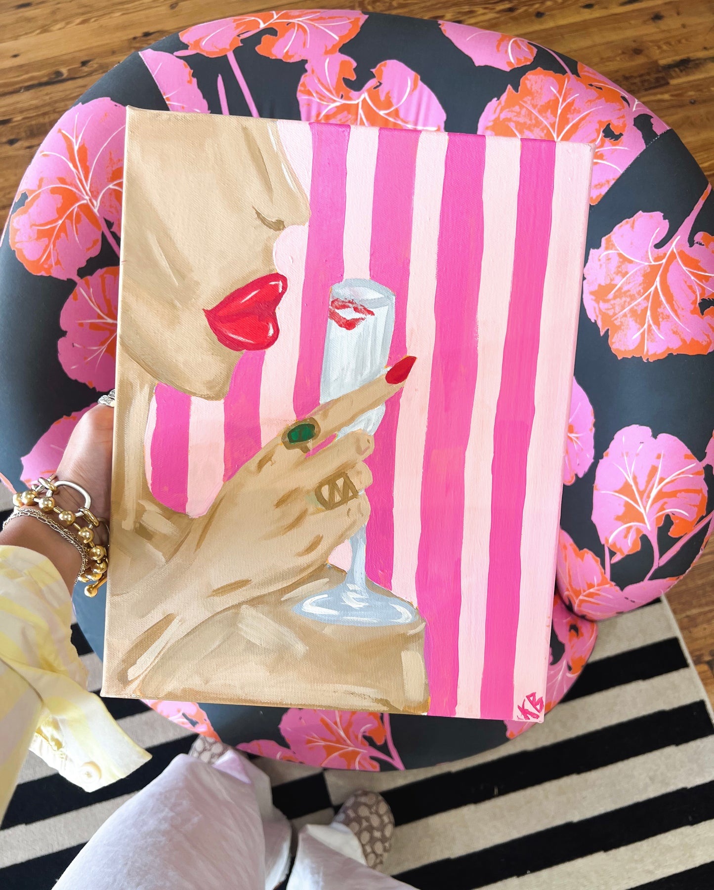 Champagne Kiss Original Piece - 11x14