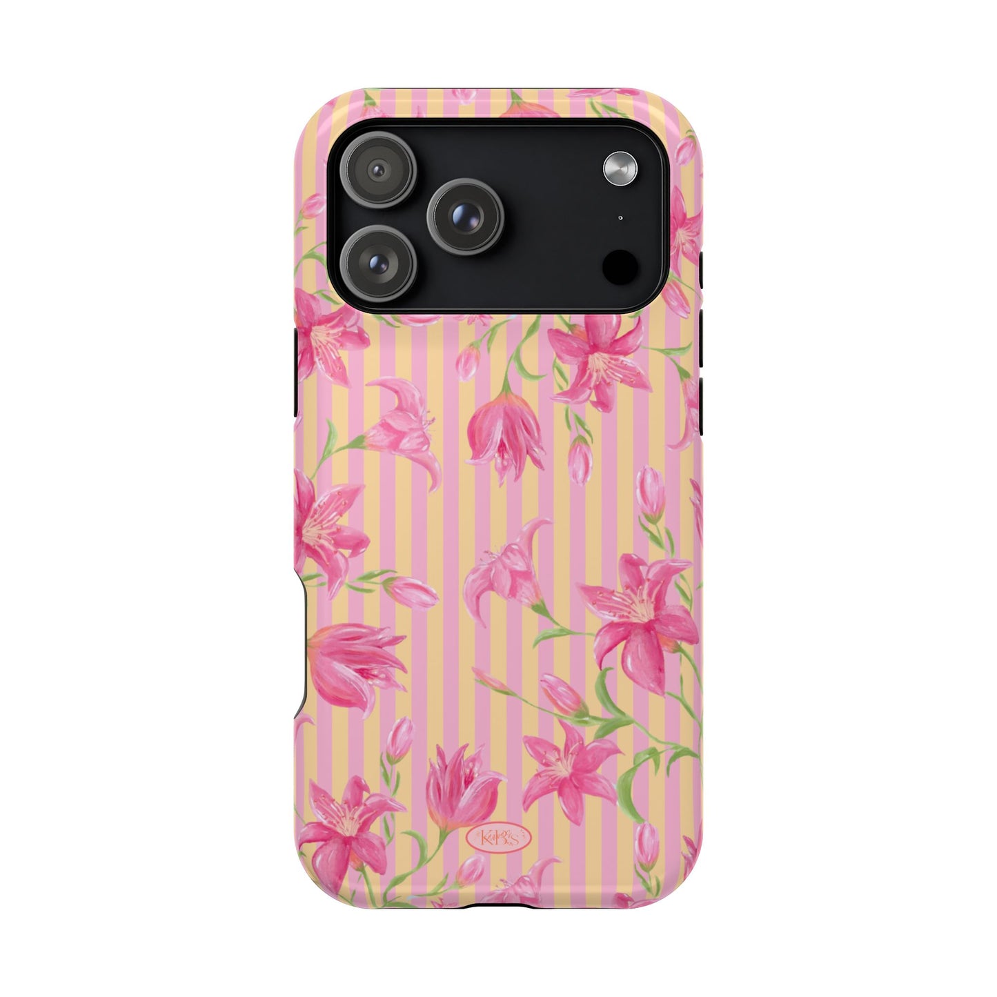 Azalea Stripe Mag Safe Case for iPhone - Pink & Orange