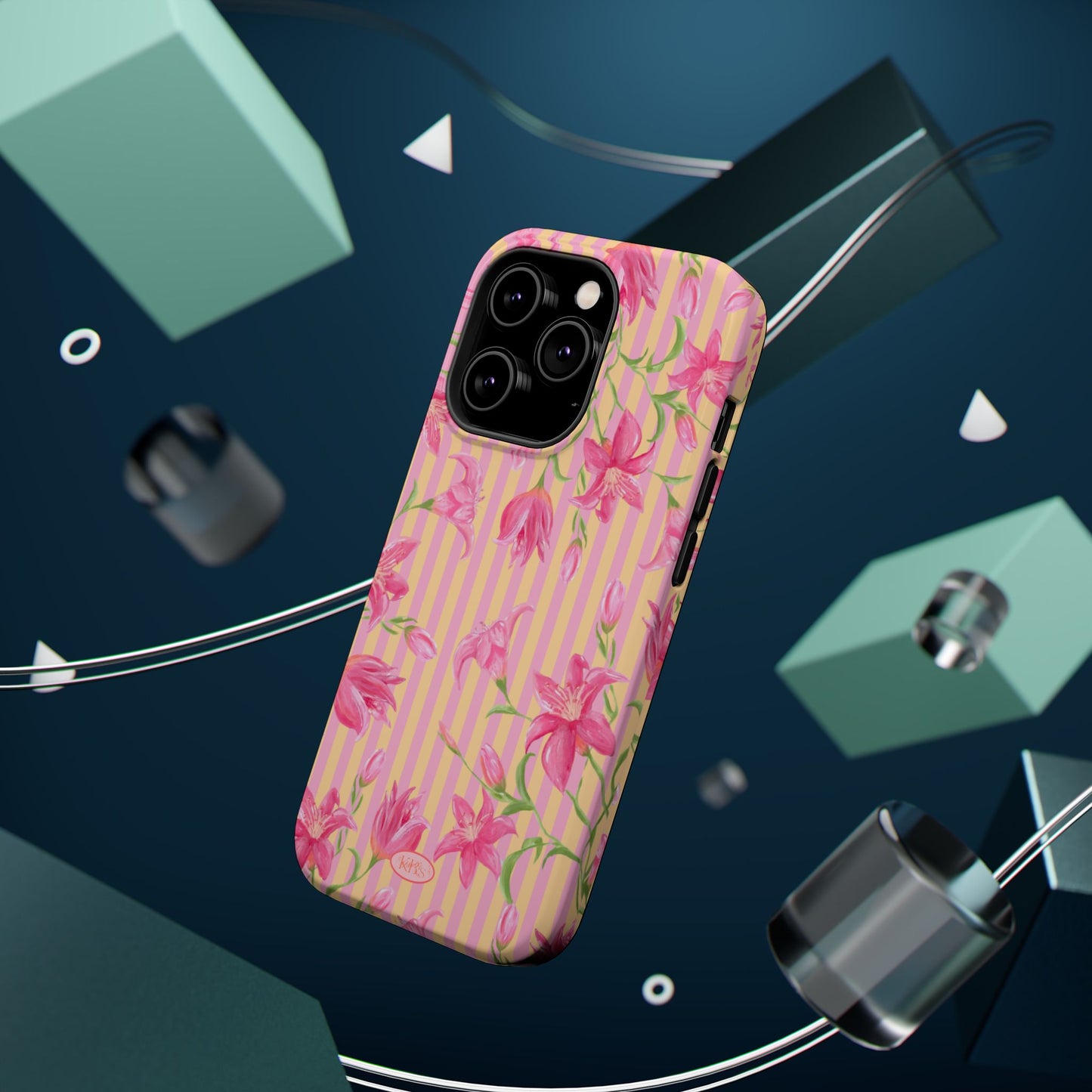 Azalea Stripe Mag Safe Case for iPhone - Pink & Orange