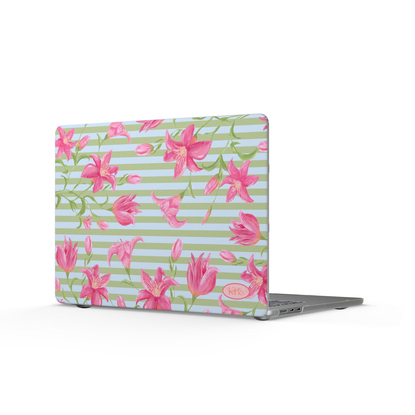 Azalea Stripe MacBook Case - Green & Blue