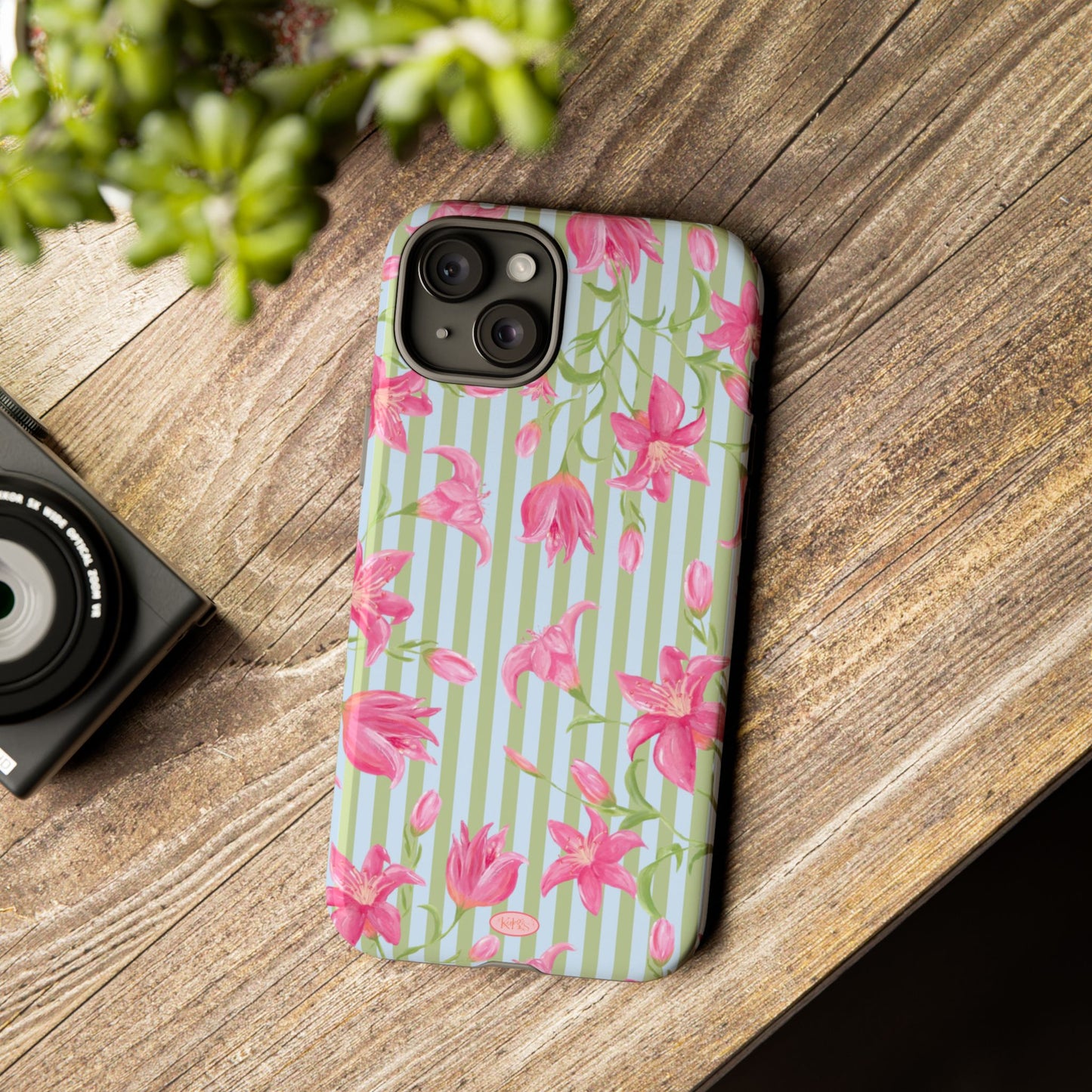 Azalea Stripe Tough Case for iPhone - Blue & Green