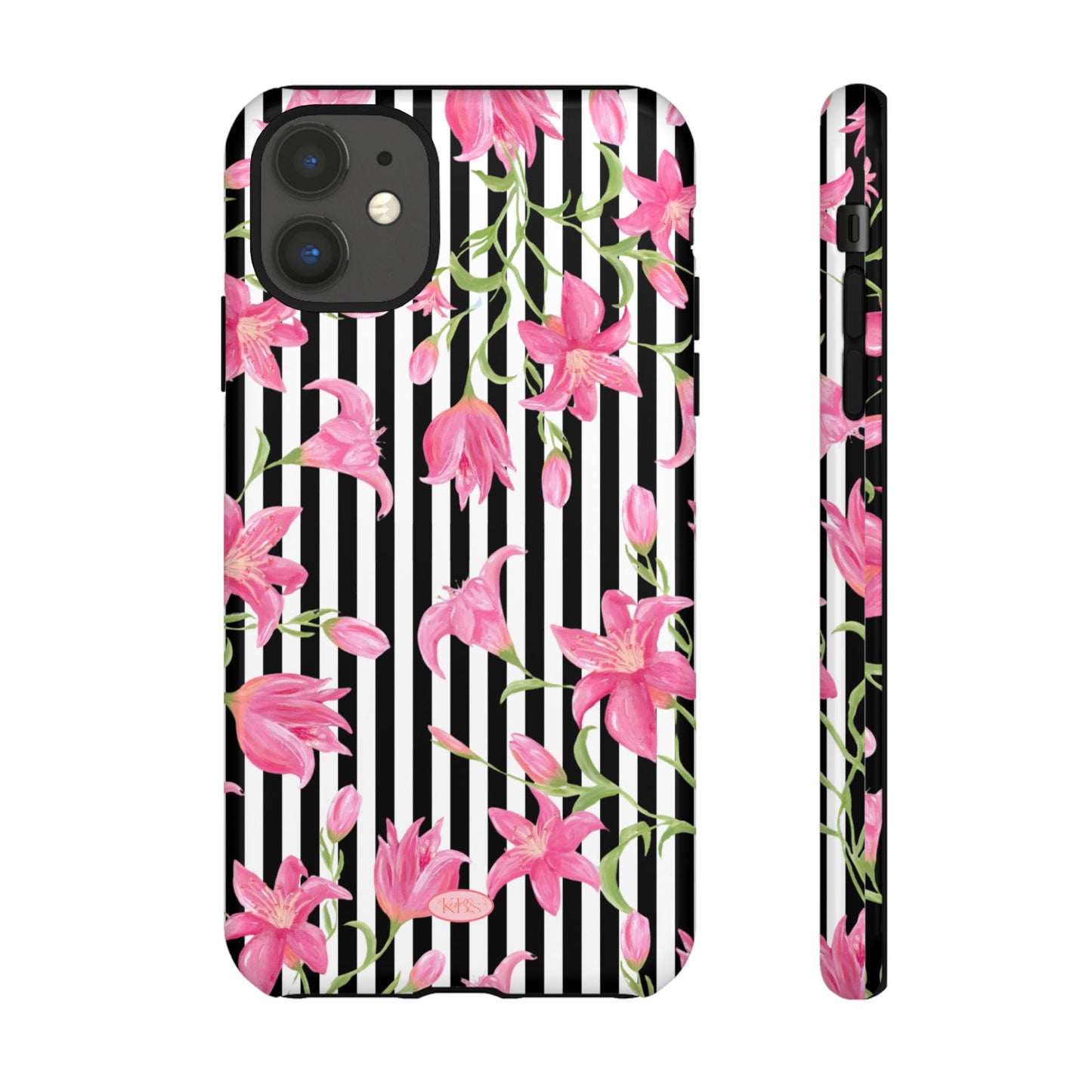 Azalea Stripe Tough Case for iPhone - Black