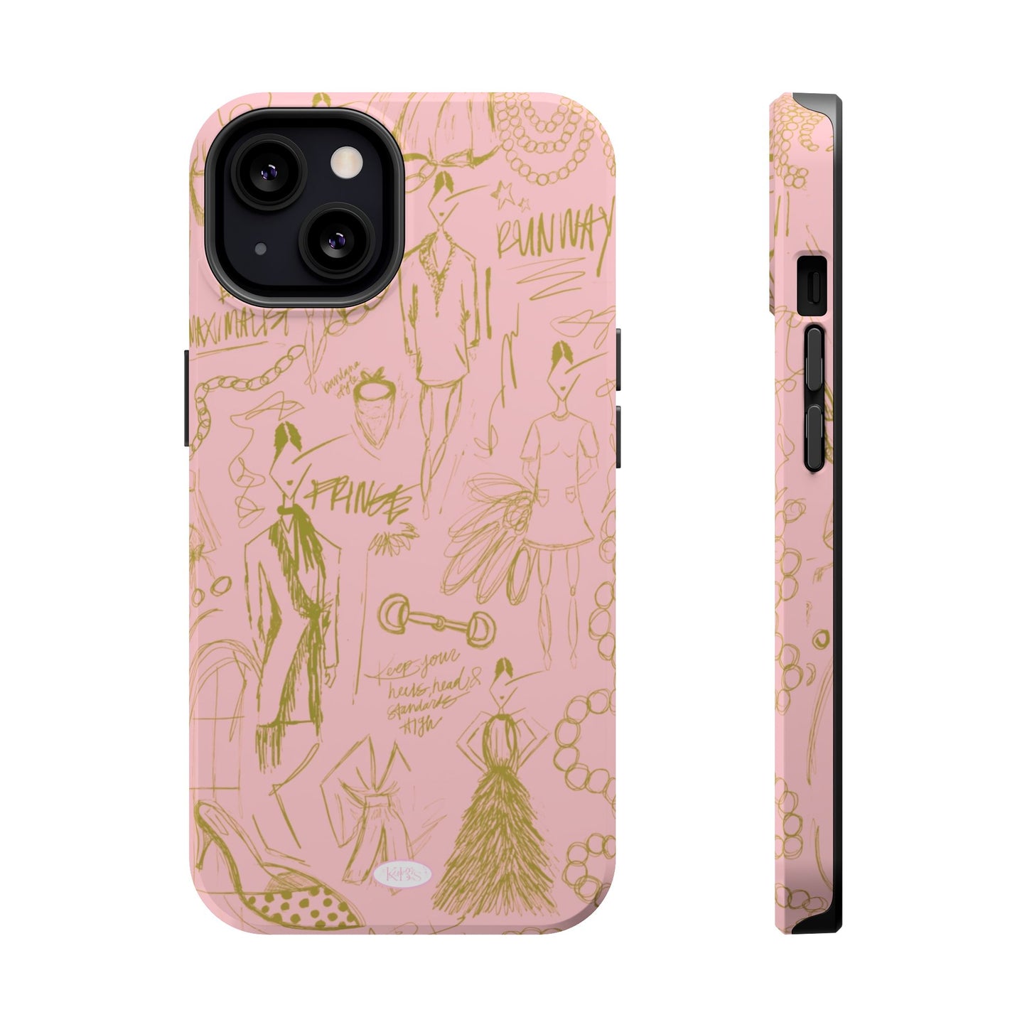 Fashion Sketch Mag Safe Case for iPhone - Pink