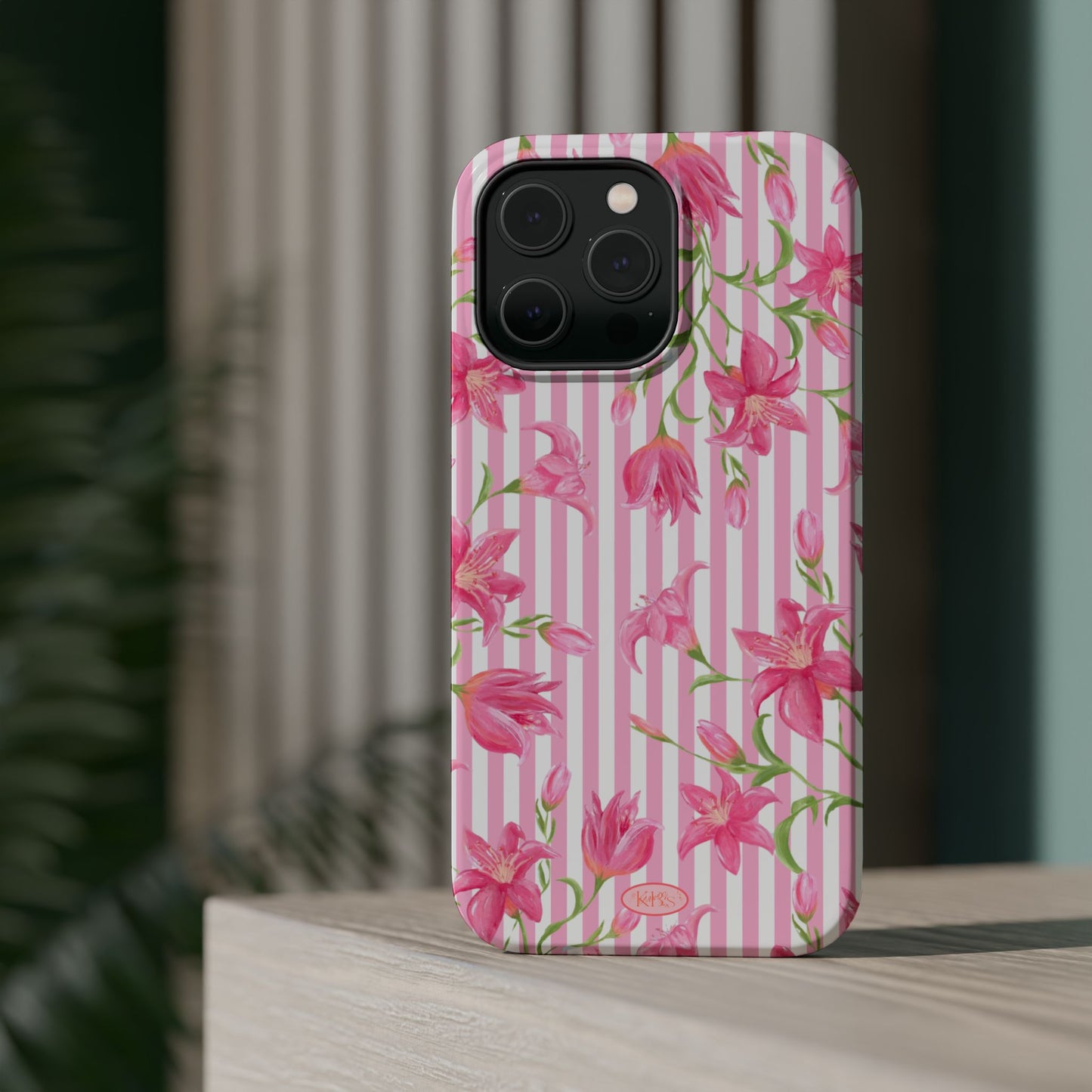 Azalea Stripe Mag Safe Case for iPhone - Pink
