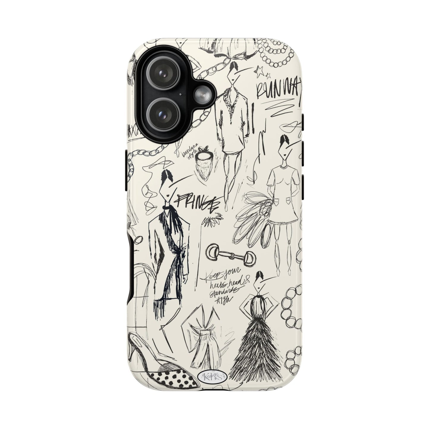 Fashion Sketch Tough Case for iPhone - Black