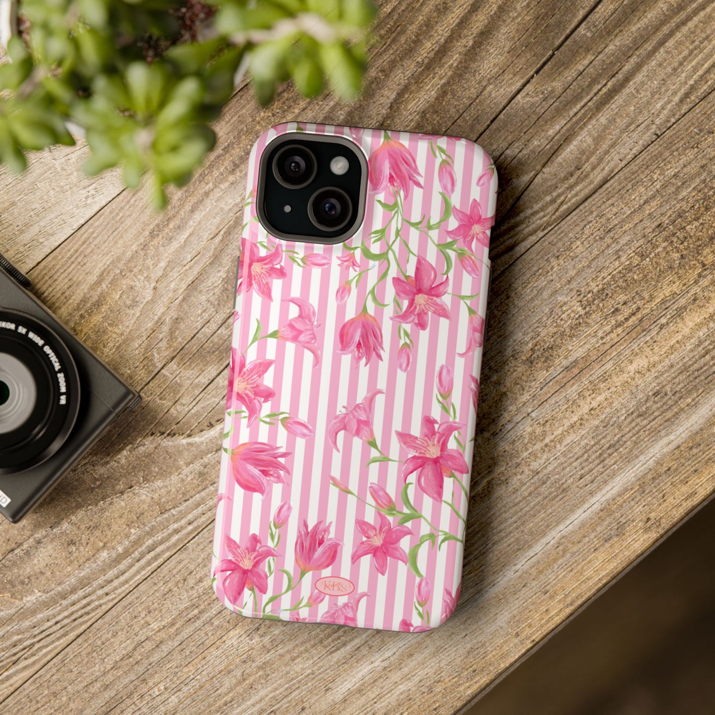 Azalea Stripe Mag Safe Case for iPhone - Pink