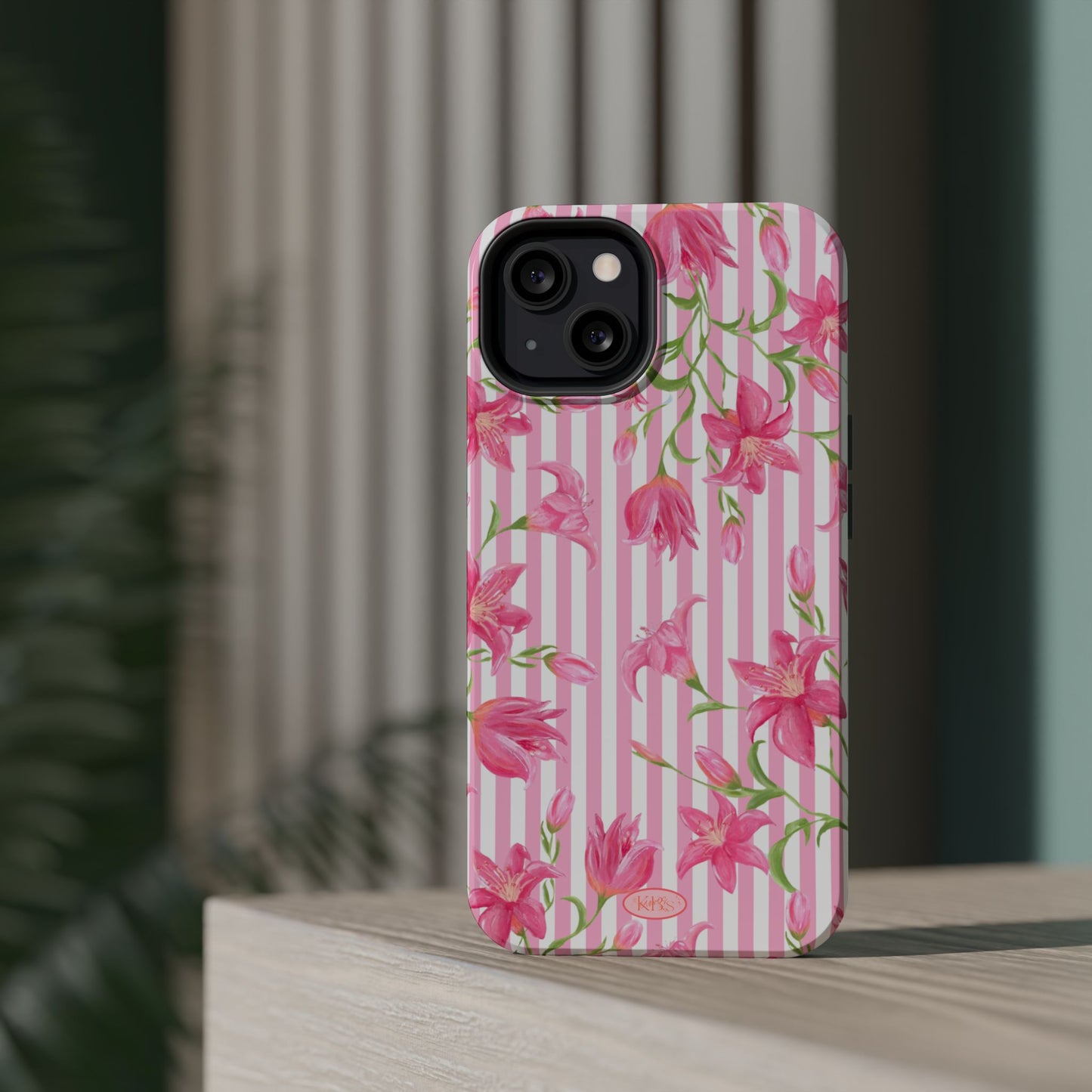 Azalea Stripe Mag Safe Case for iPhone - Pink