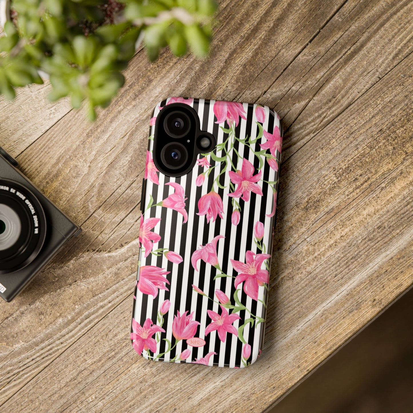 Azalea Stripe Tough Case for iPhone - Black
