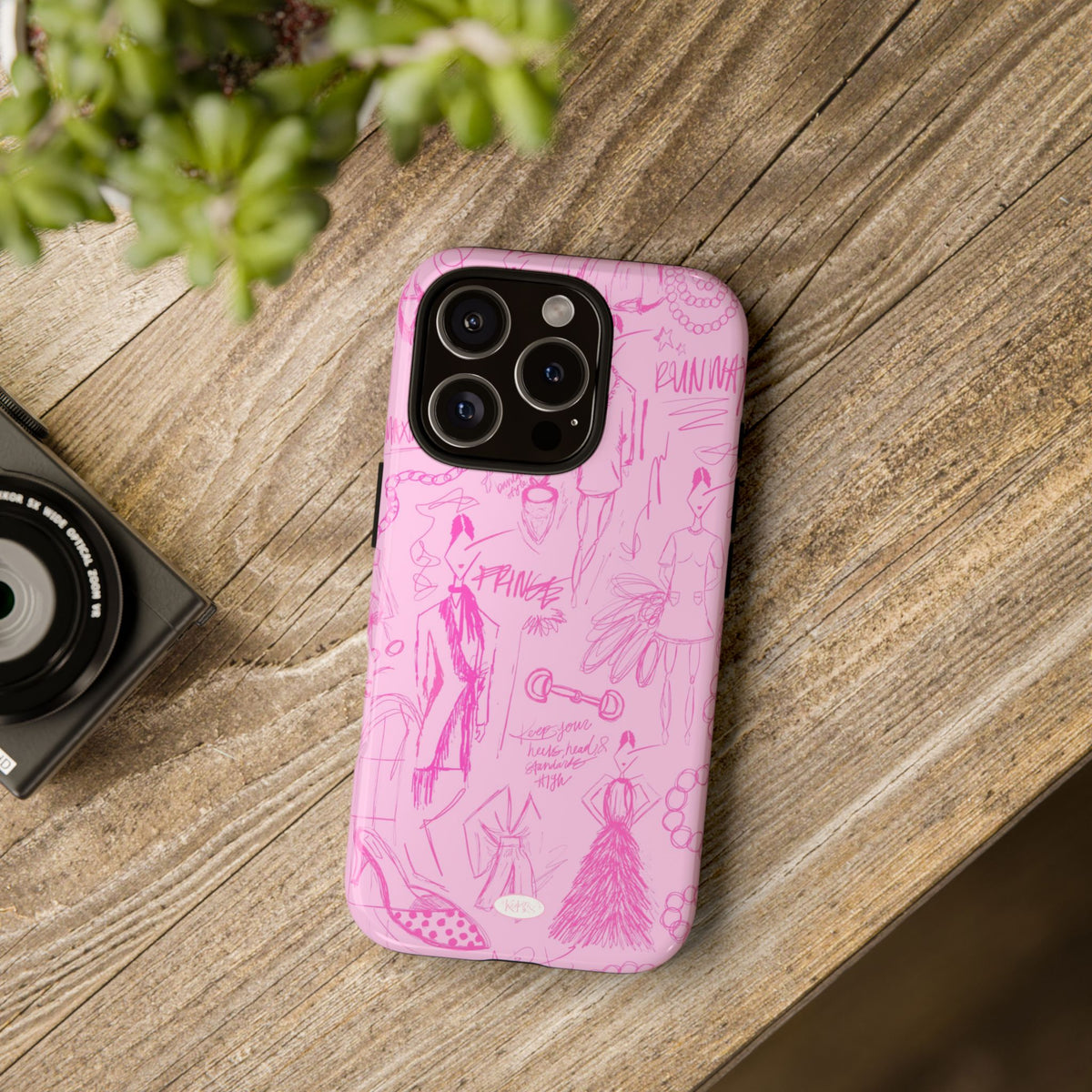Fashion Sketch Tough Case for iPhone - Pink
