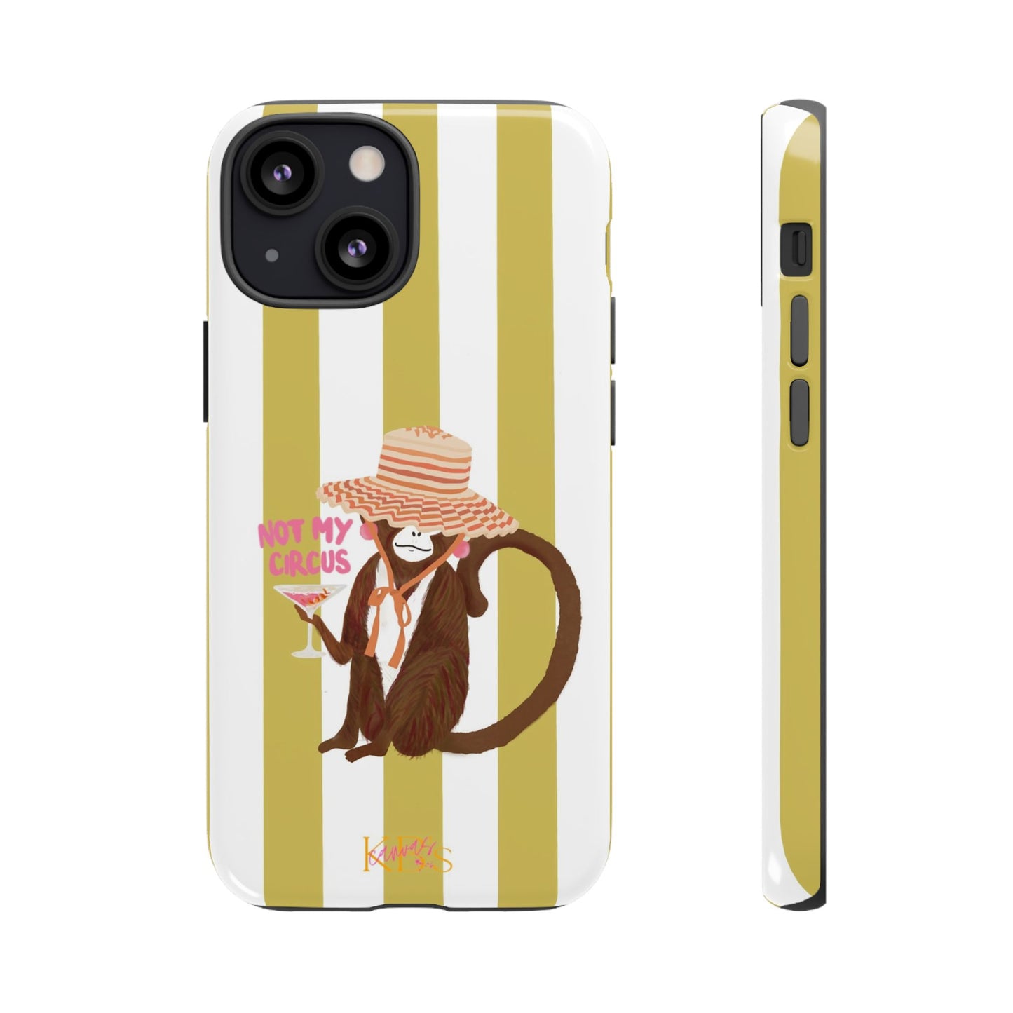 Not My Circus Tough Case - Green & White Stripe