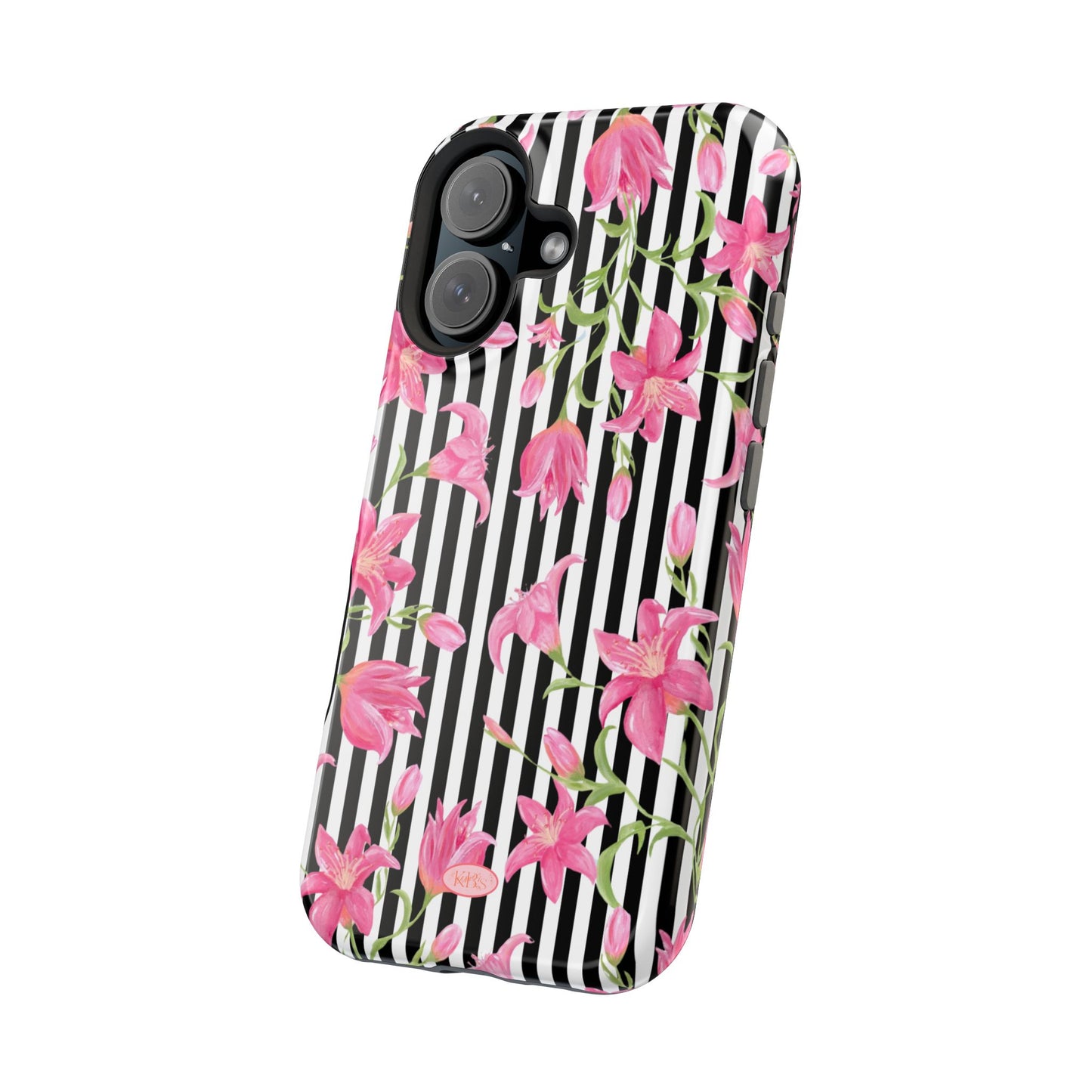 Azalea Stripe Mag Safe Case for iPhone - Black