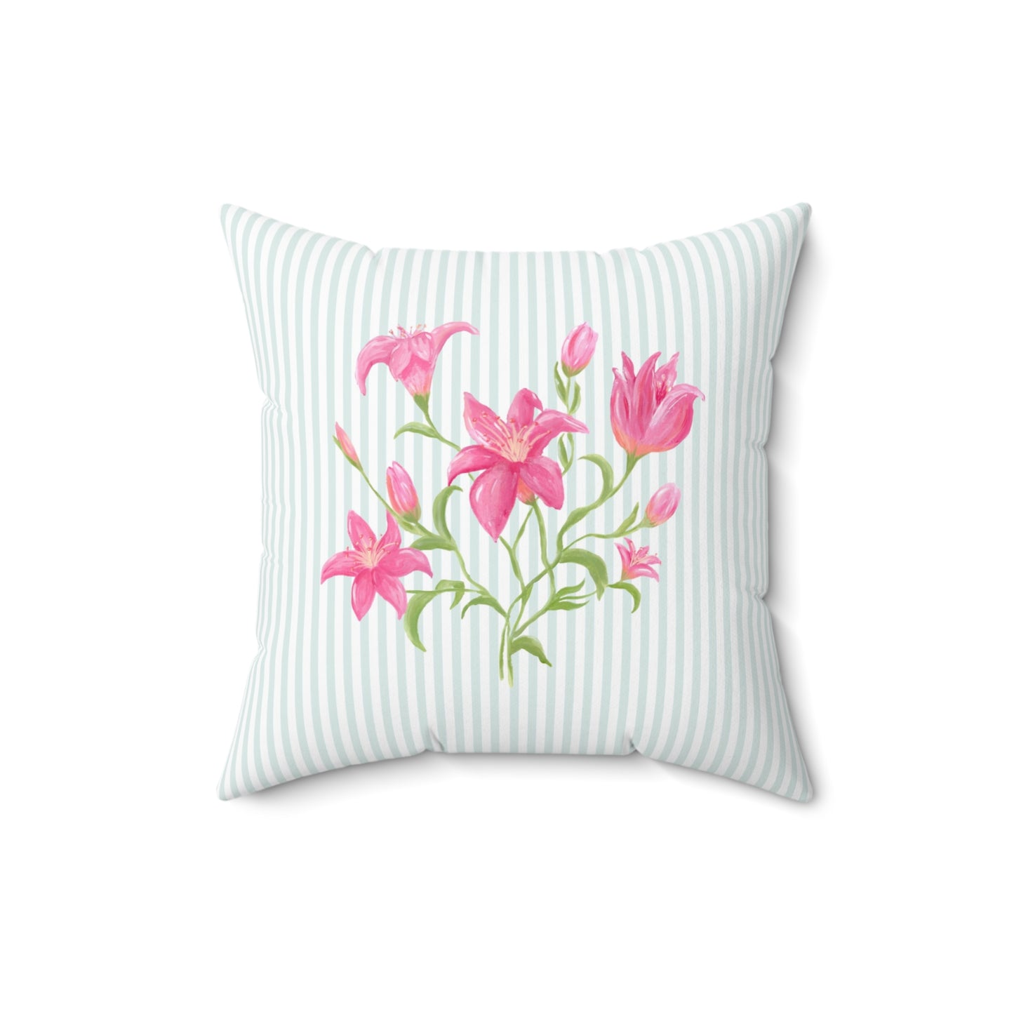 Lily Bloom Throw Pillow - Blue