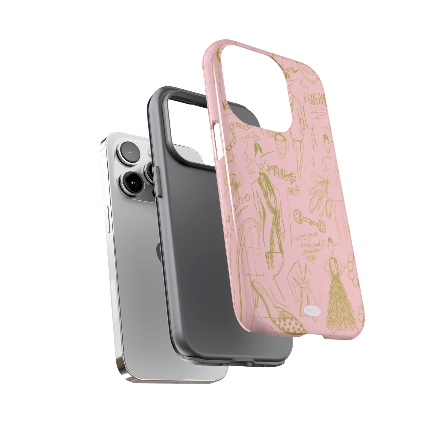Fashion Sketch Tough Case for iPhone - Pink