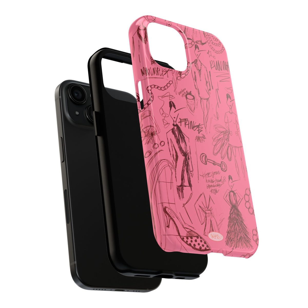 Fashion Sketch Tough Case for iPhone - Maroon