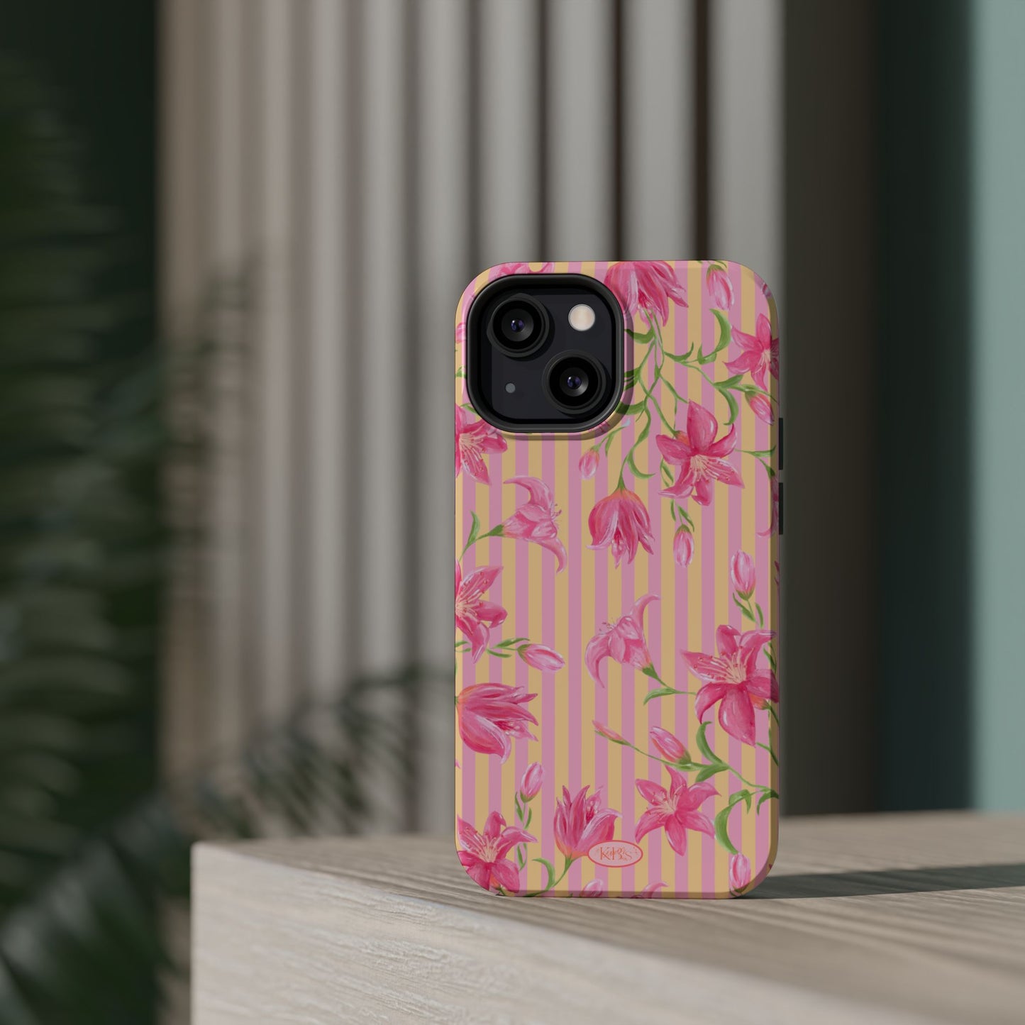 Azalea Stripe Mag Safe Case for iPhone - Pink & Orange