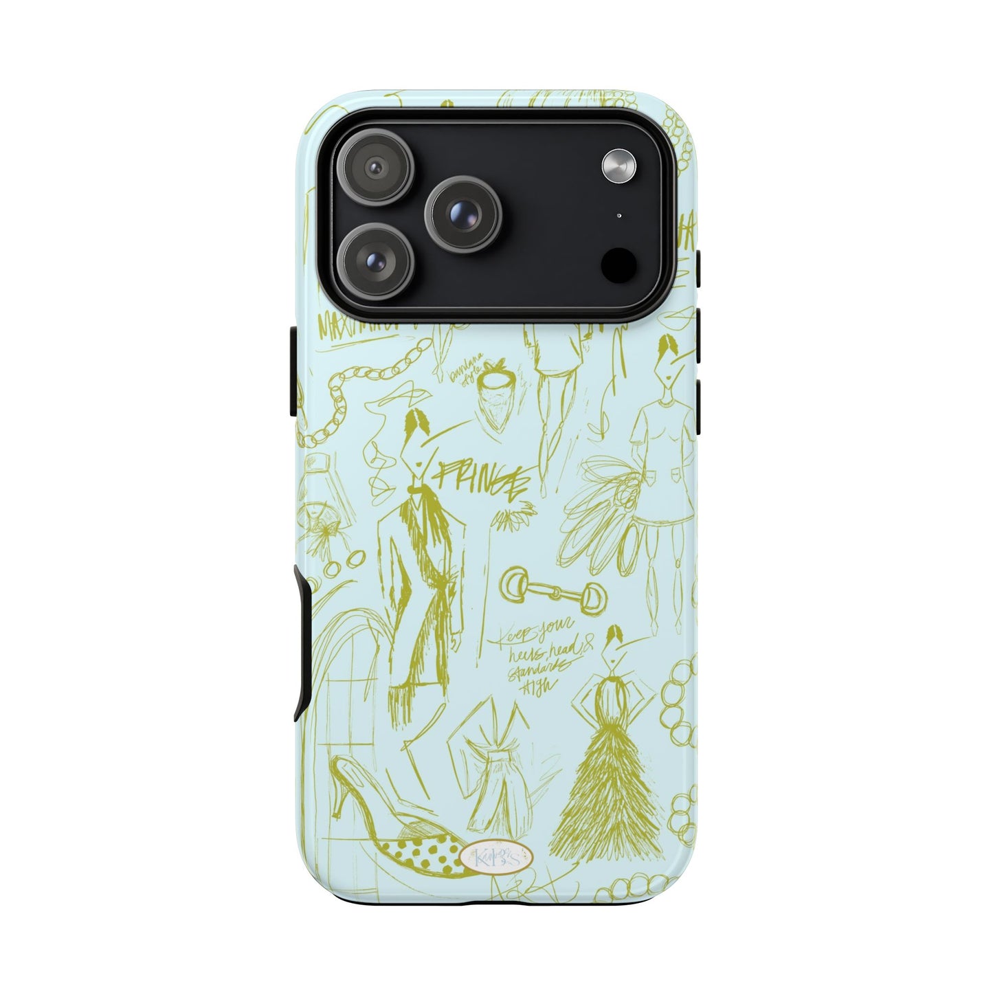 Fashion Sketch Tough Case for iPhone - Blue
