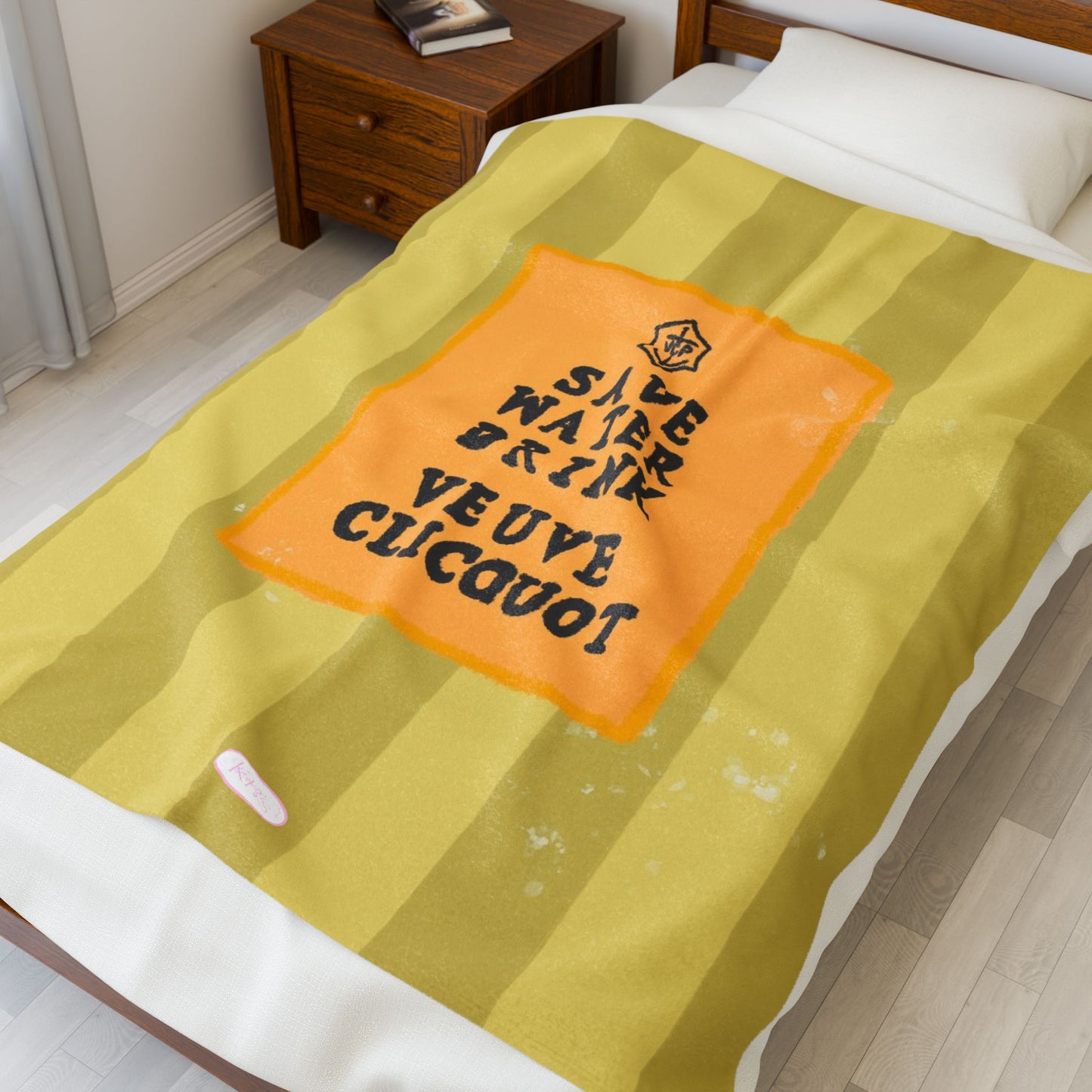 Save Water Drink Veuve Velveteen Blanket