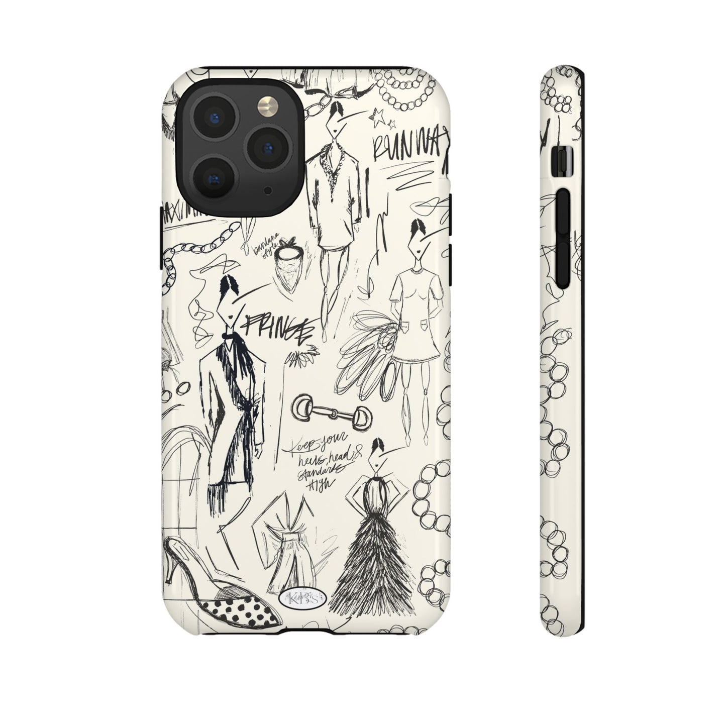 Fashion Sketch Tough Case for iPhone - Black