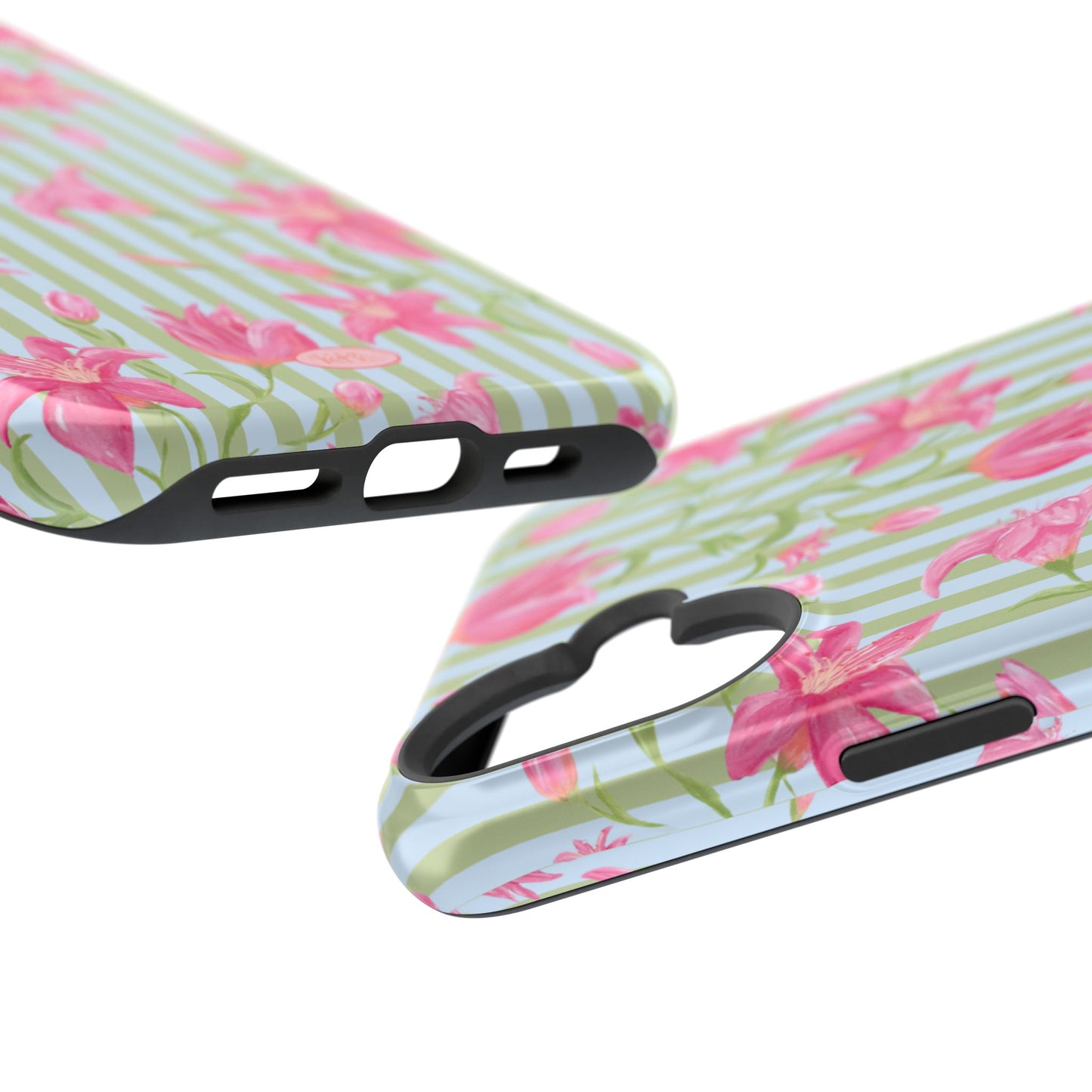 Azalea Stripe Mag Safe Case for iPhone - Blue & Green