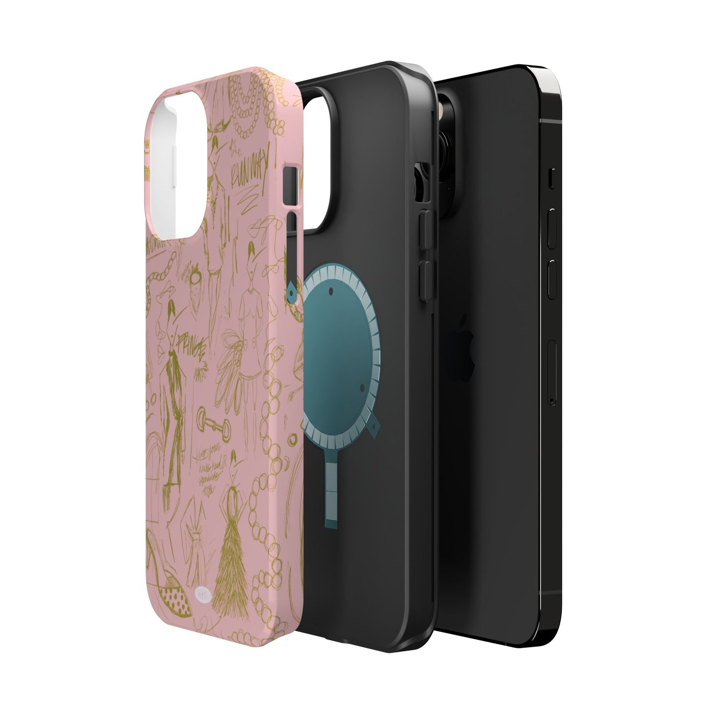 Fashion Sketch Mag Safe Case for iPhone - Pink